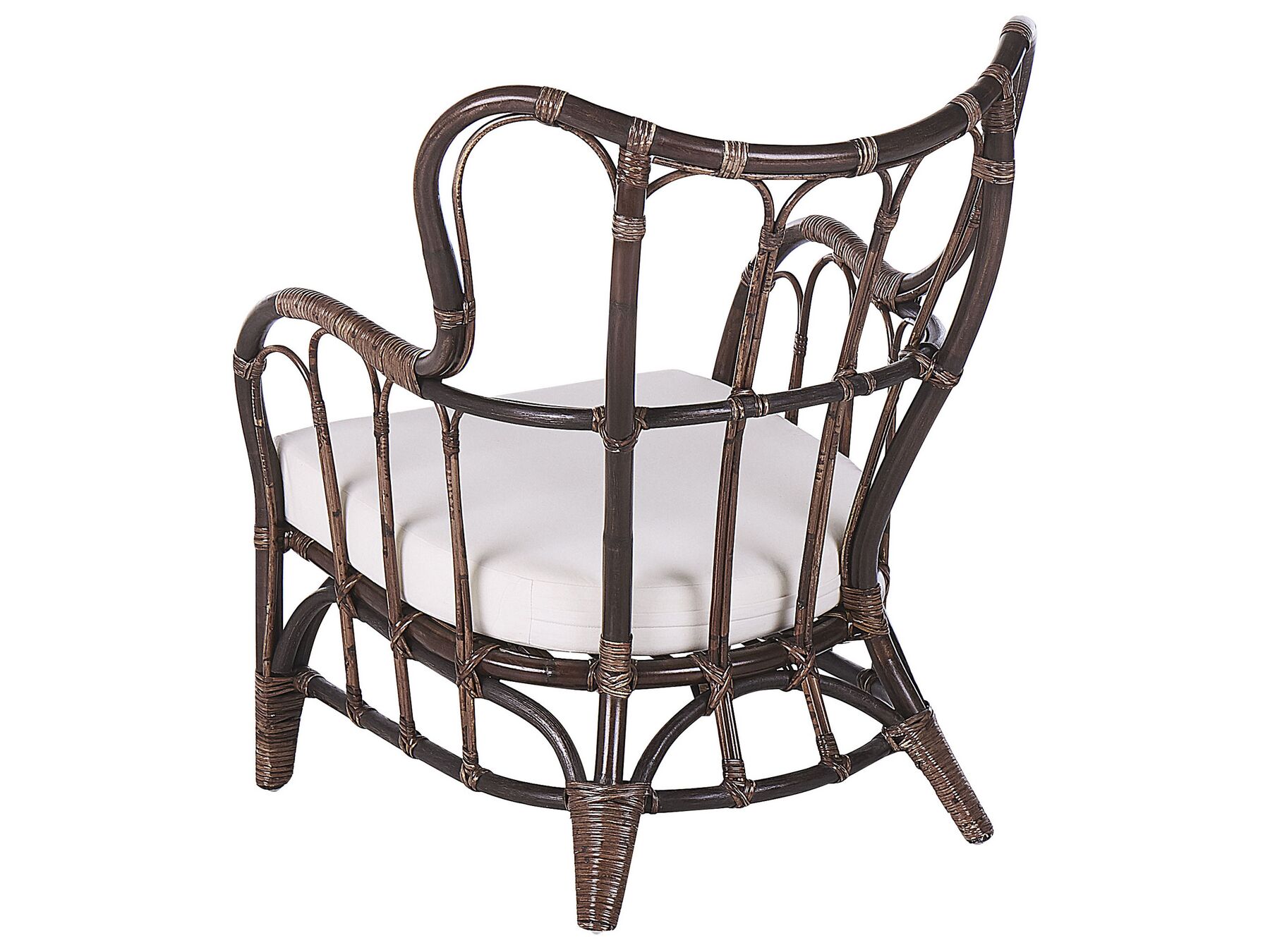 Garden Lounge Set with Table 4 Seater BRINDISI Rattan Dark Brown