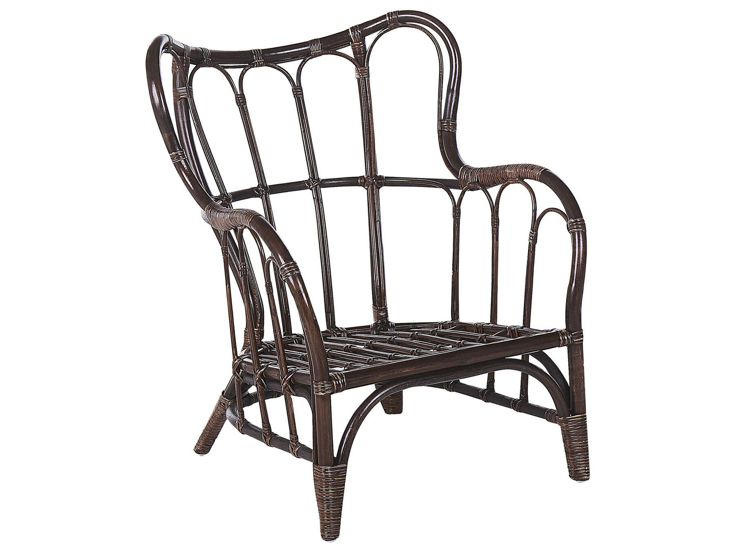 Garden Lounge Set with Table 4 Seater BRINDISI Rattan Dark Brown