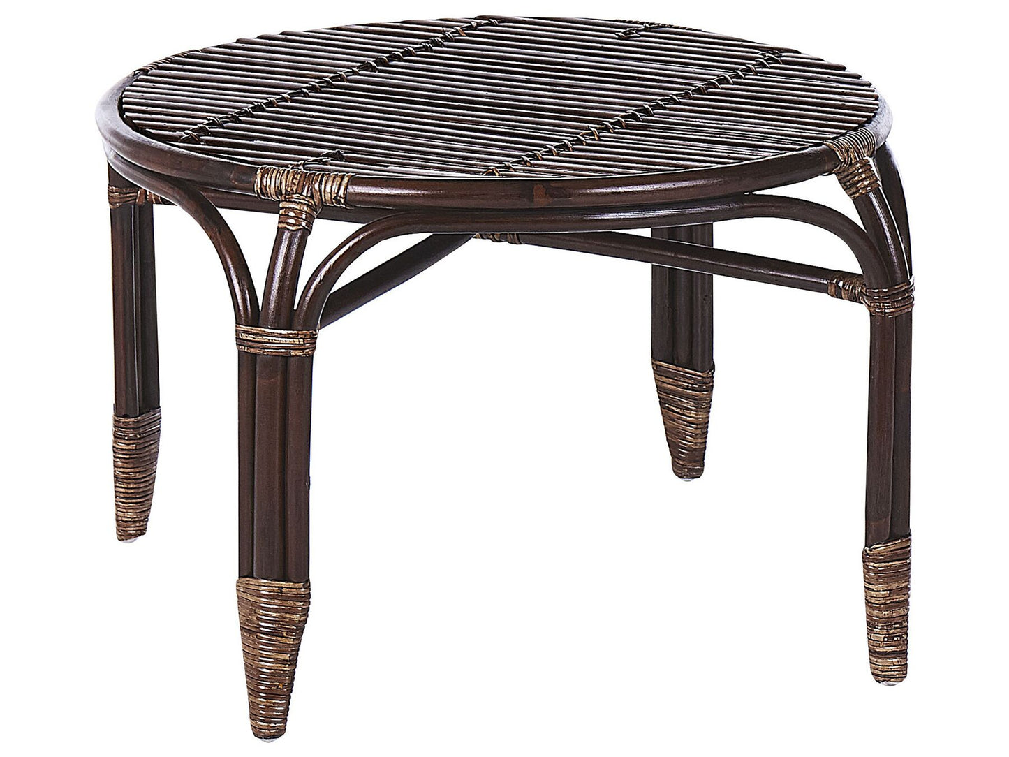 Garden Lounge Set with Table 4 Seater BRINDISI Rattan Dark Brown
