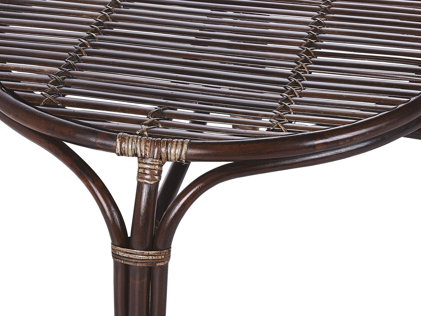 Garden Lounge Set with Table 4 Seater BRINDISI Rattan Dark Brown