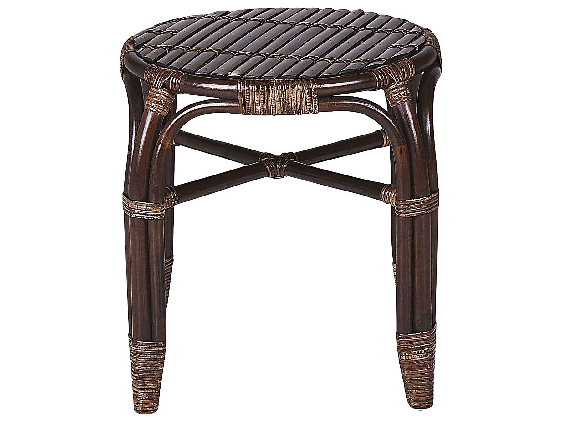 Garden Lounge Set with Table 4 Seater BRINDISI Rattan Dark Brown