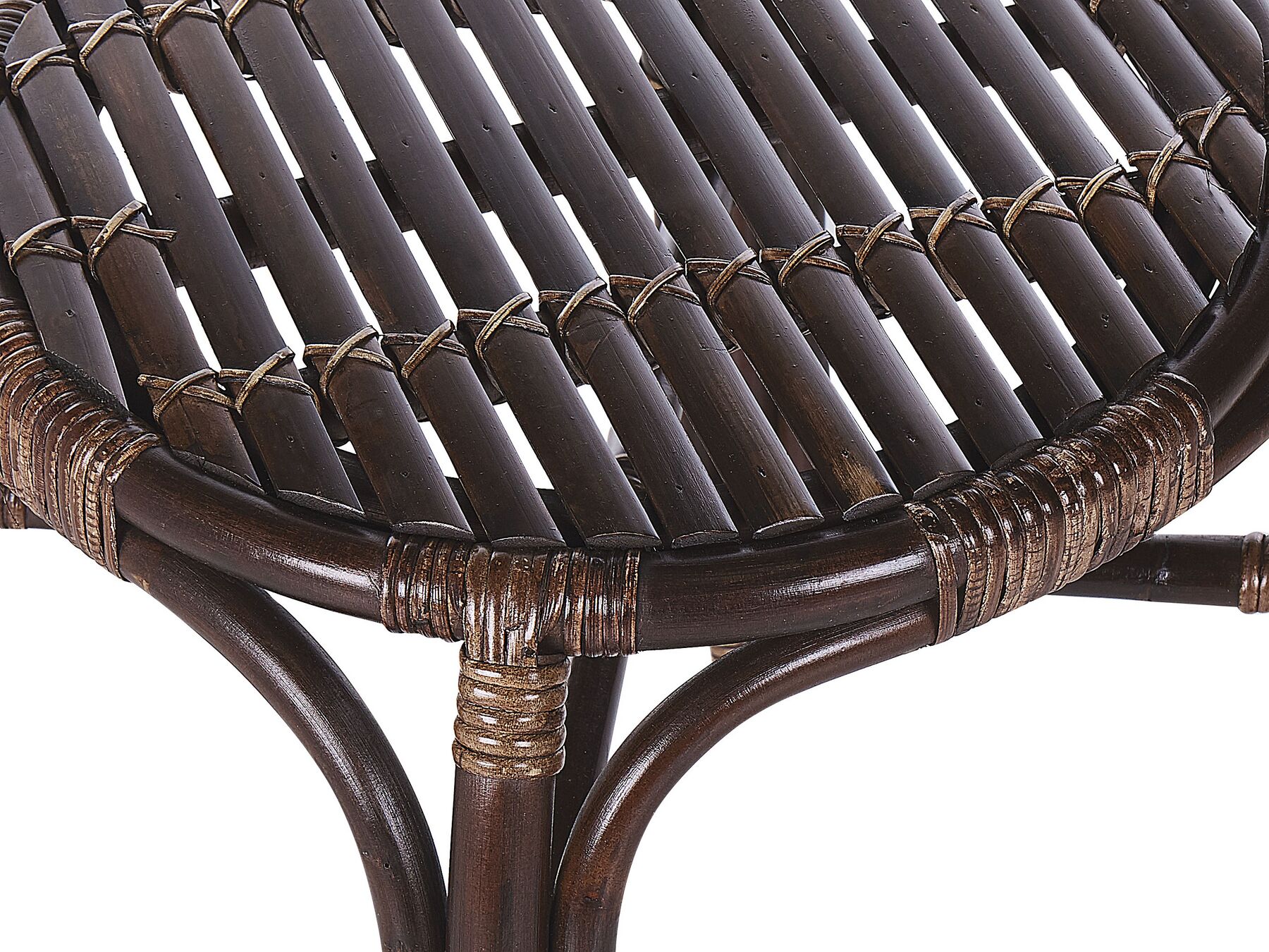 Garden Lounge Set with Table 4 Seater BRINDISI Rattan Dark Brown