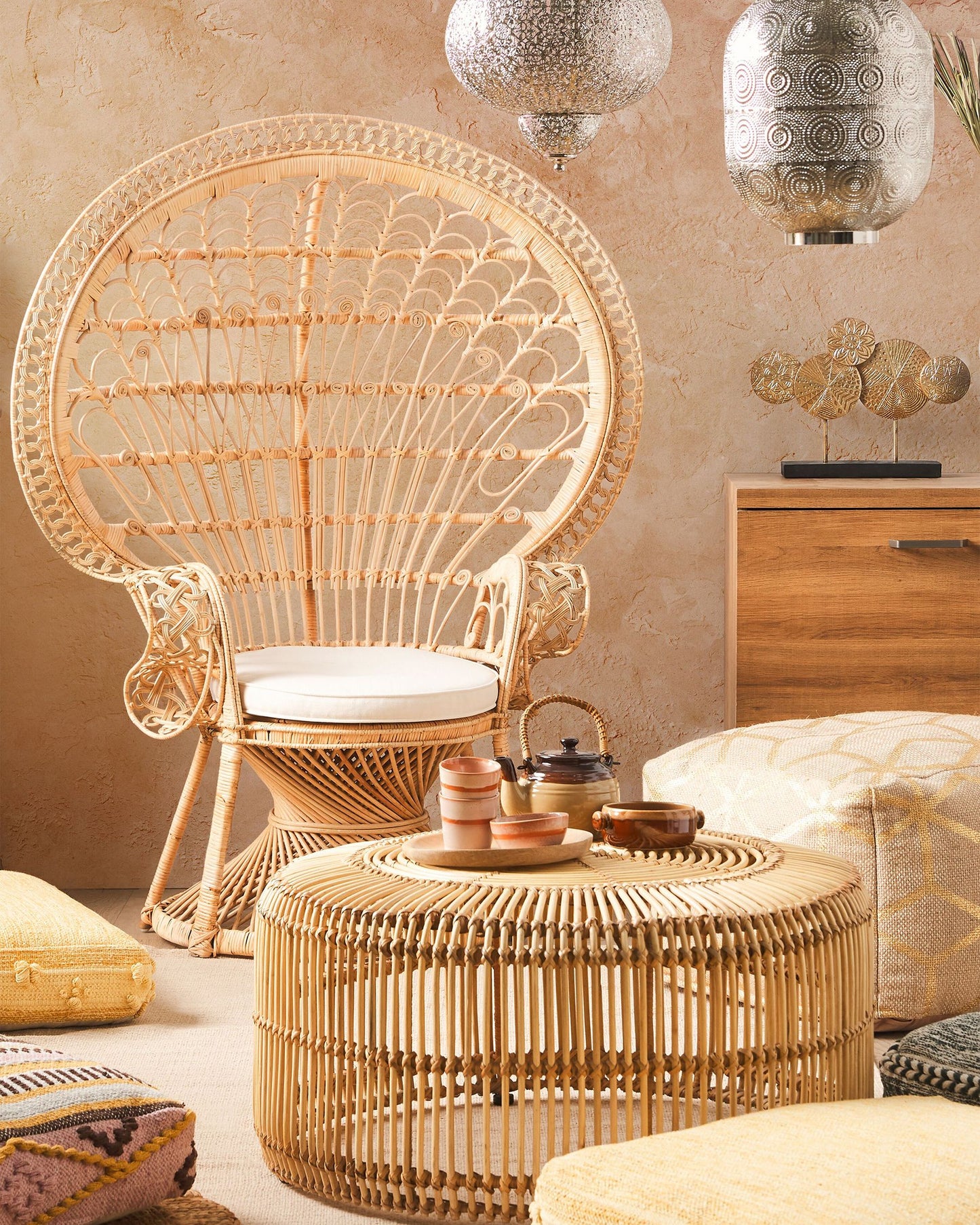 Peacock Chair EMMANUELLE Rattan Natural