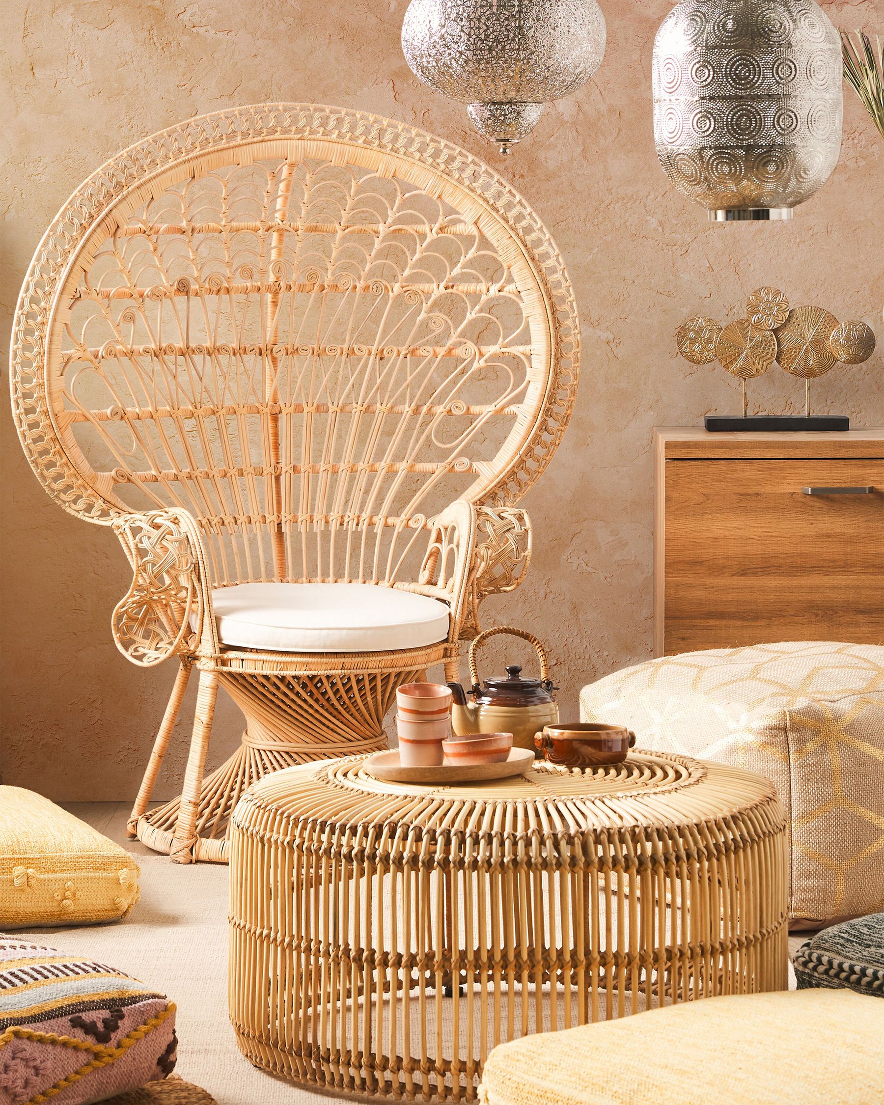 Peacock Chair EMMANUELLE Rattan Natural
