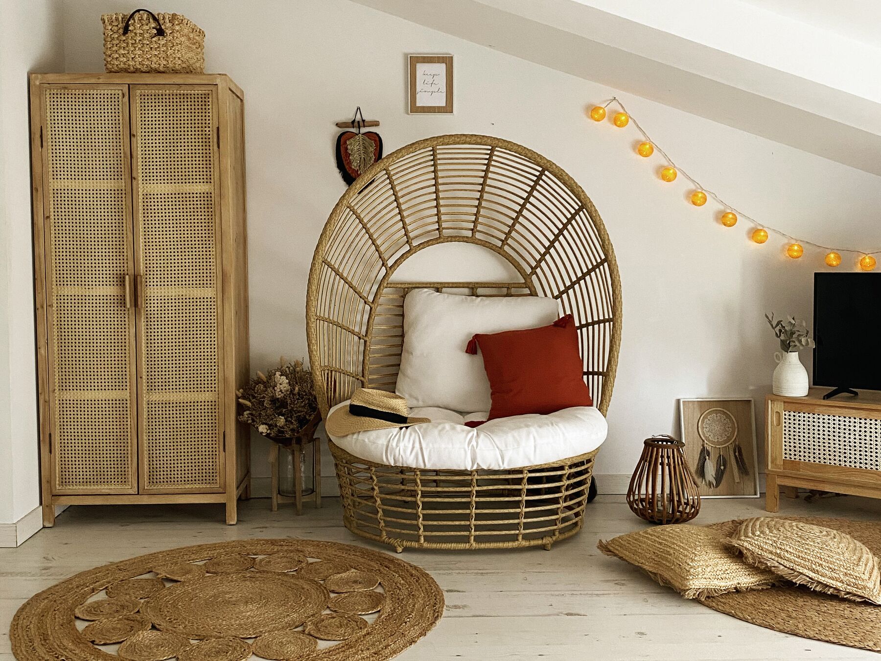Garden Armchair LIDO Rattan Beige