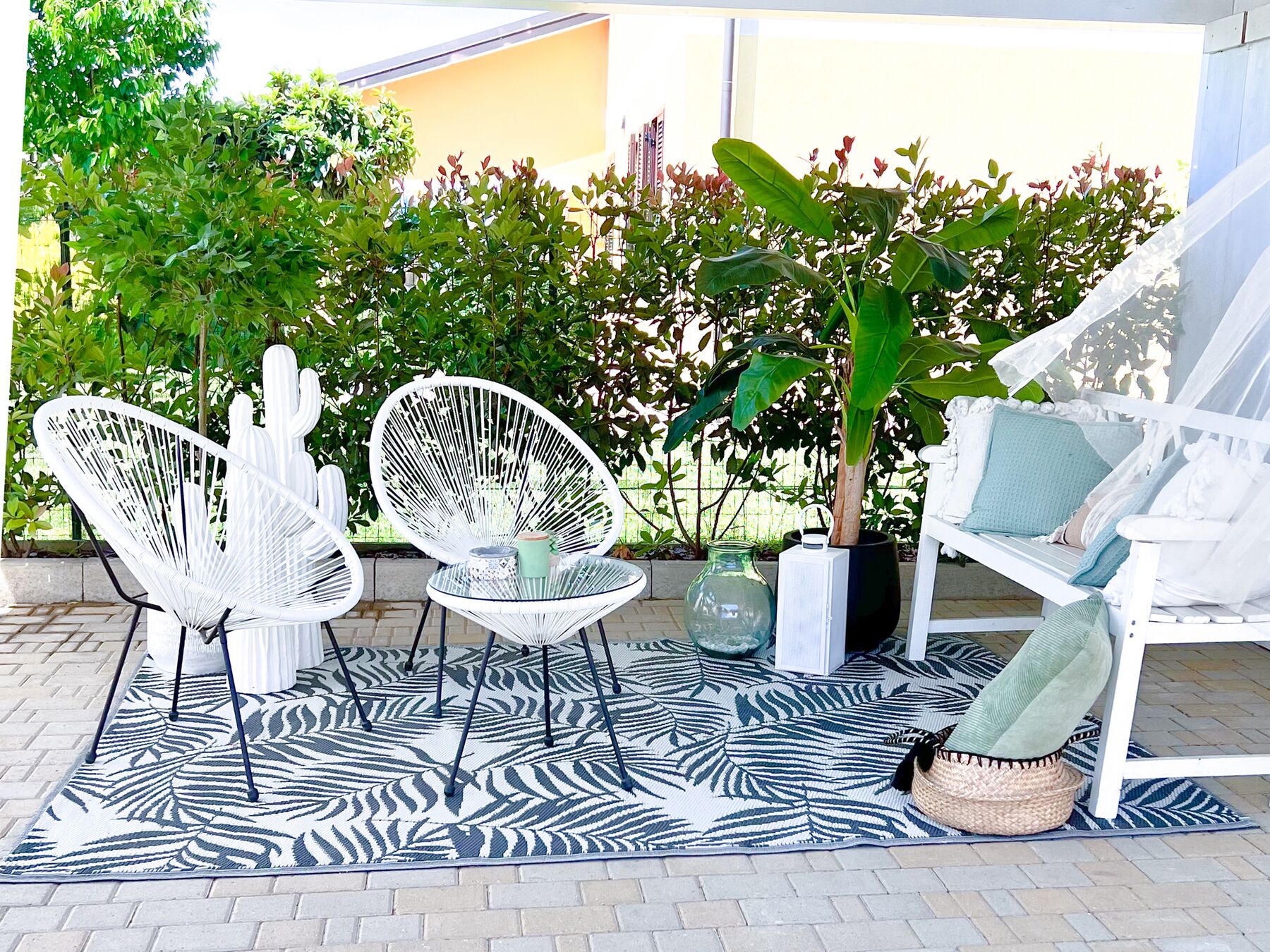 Bistro Set ACAPULCO II PE Rattan White