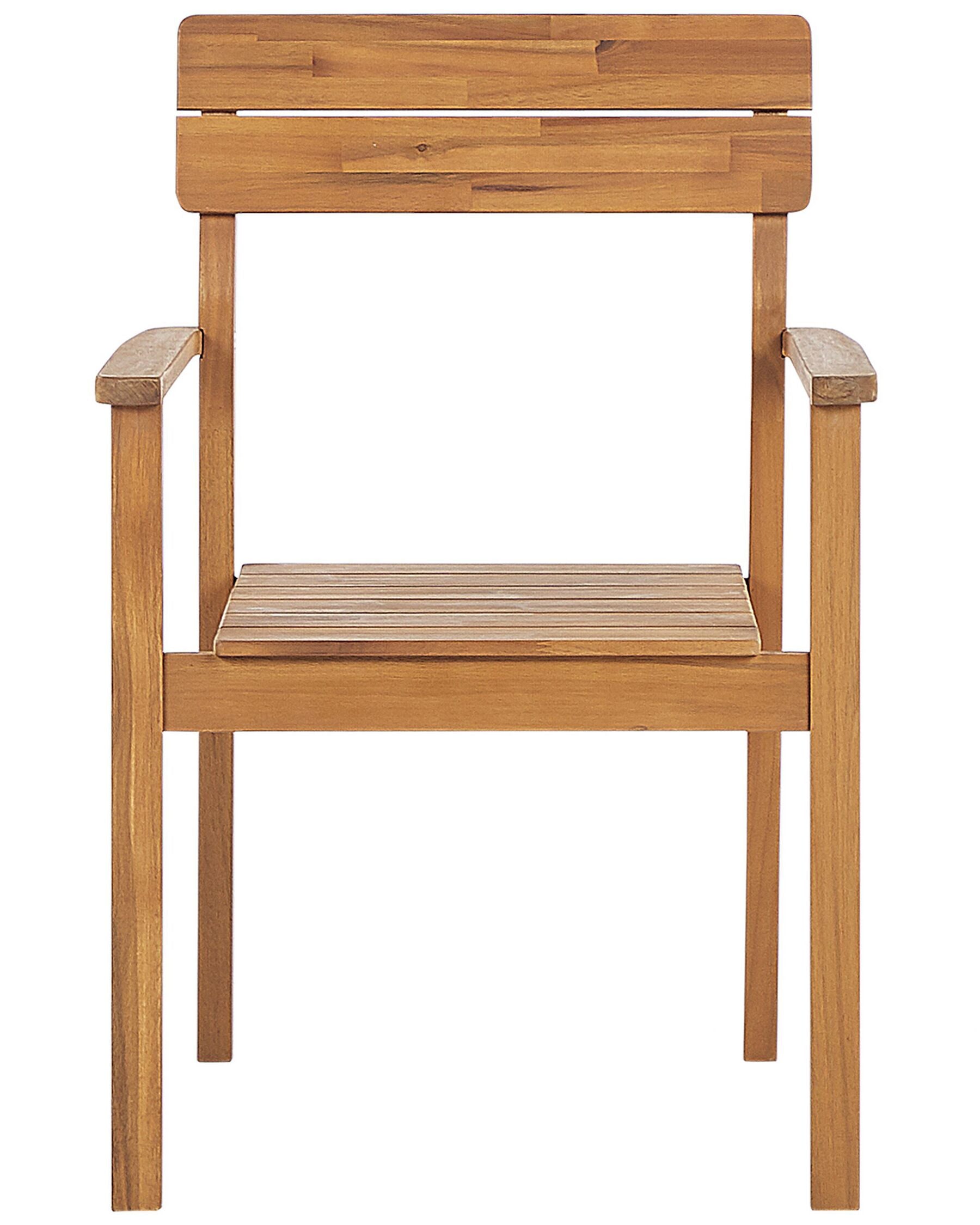 Set of 2 Garden Chairs FORNELLI Acacia Wood Brown