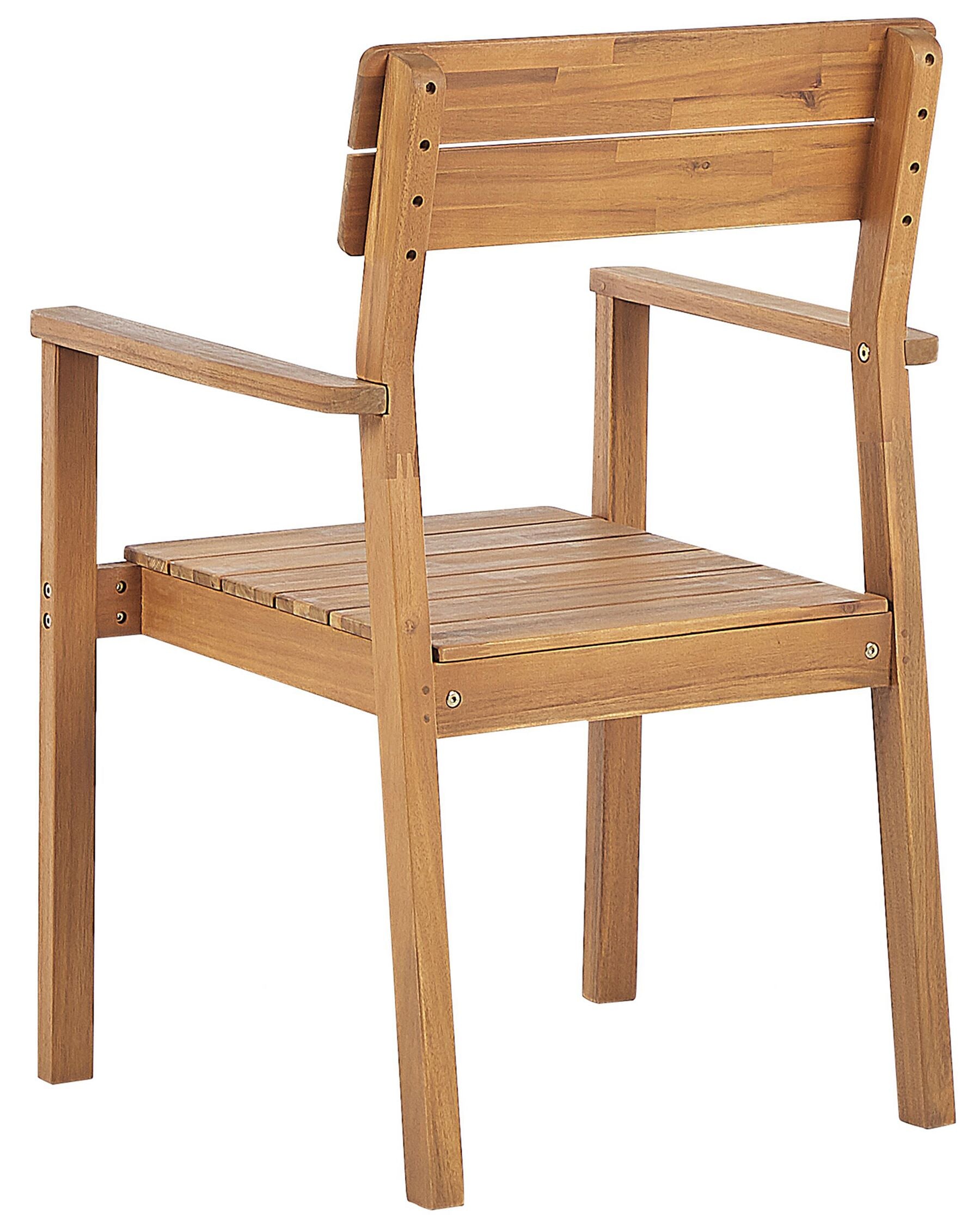 Set of 4 Garden Chairs FORNELLI Acacia Wood Brown