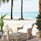 Garden Armchair with Footstool Rattan Natural