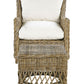 Garden Armchair with Footstool Rattan Natural