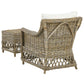 Garden Armchair with Footstool Rattan Natural