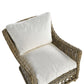 Garden Armchair with Footstool Rattan Natural