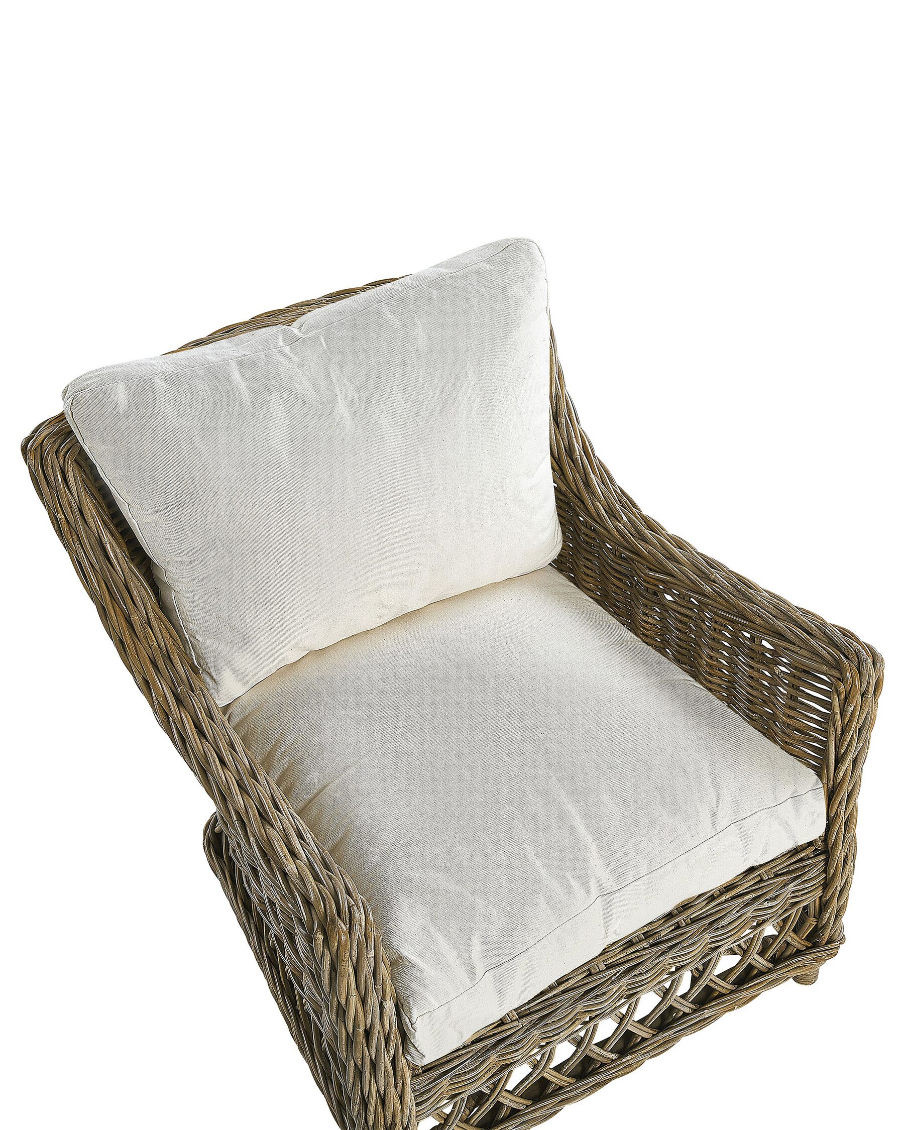 Garden Armchair with Footstool Rattan Natural