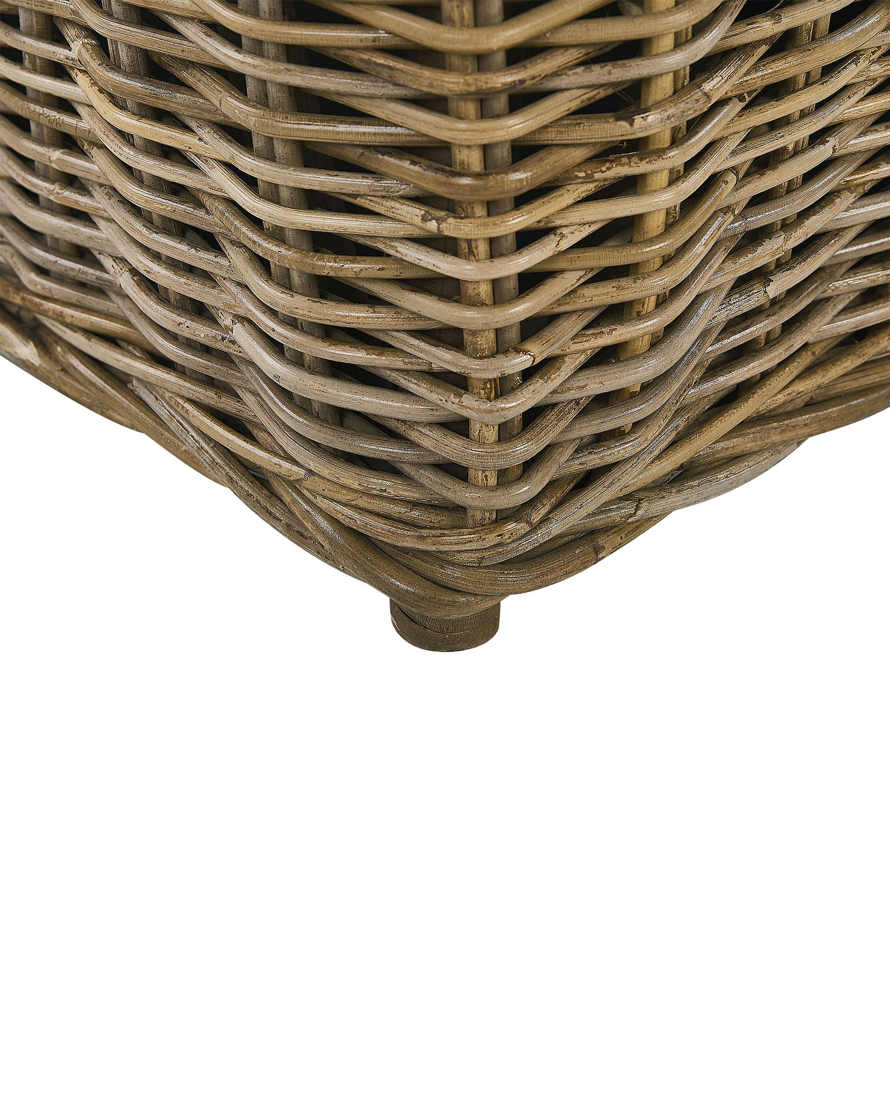 Set of 2 Garden Armchairs with Cushions MAROS Rattan Natural