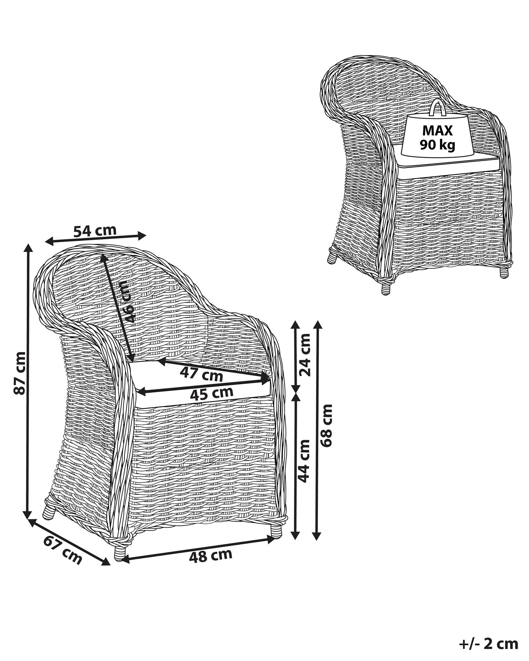 Garden Armchair Rattan Natural