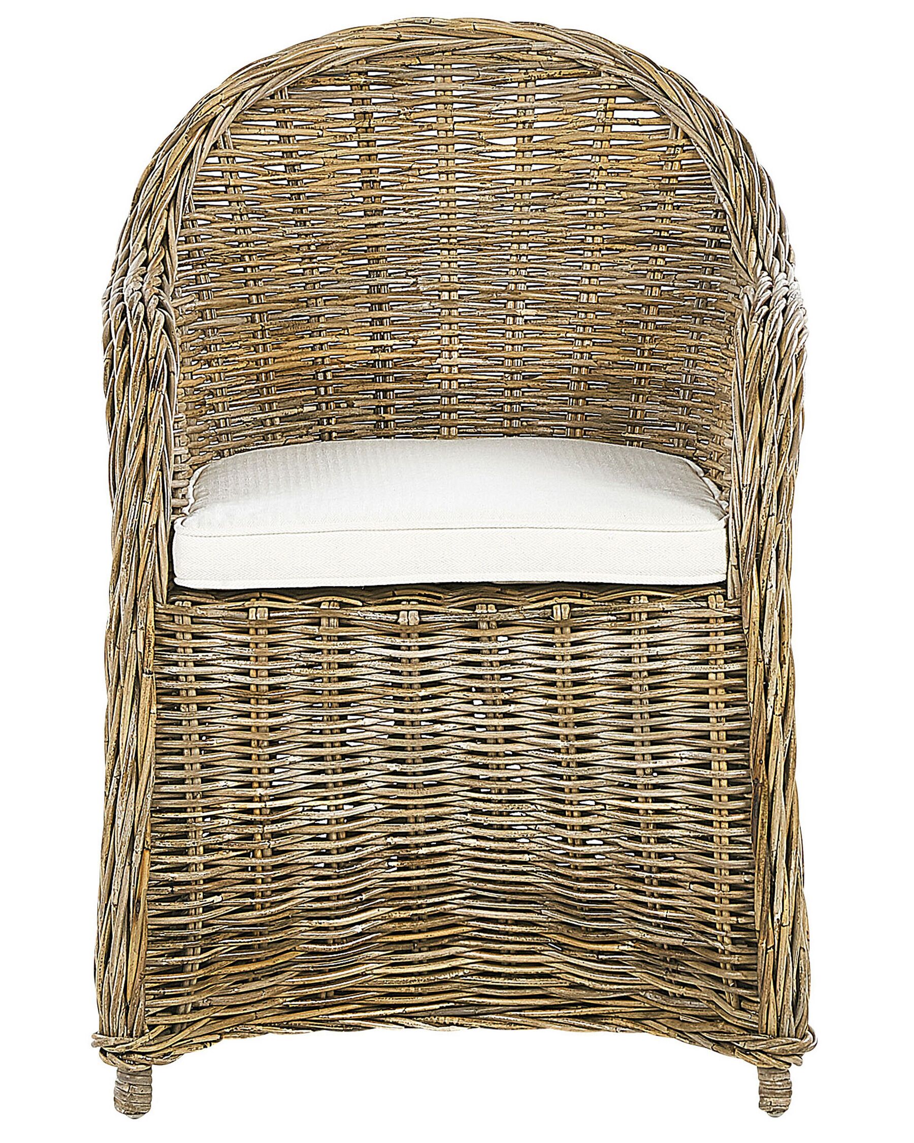 set of 2 garden armchairs with cushions susua rattan natural
