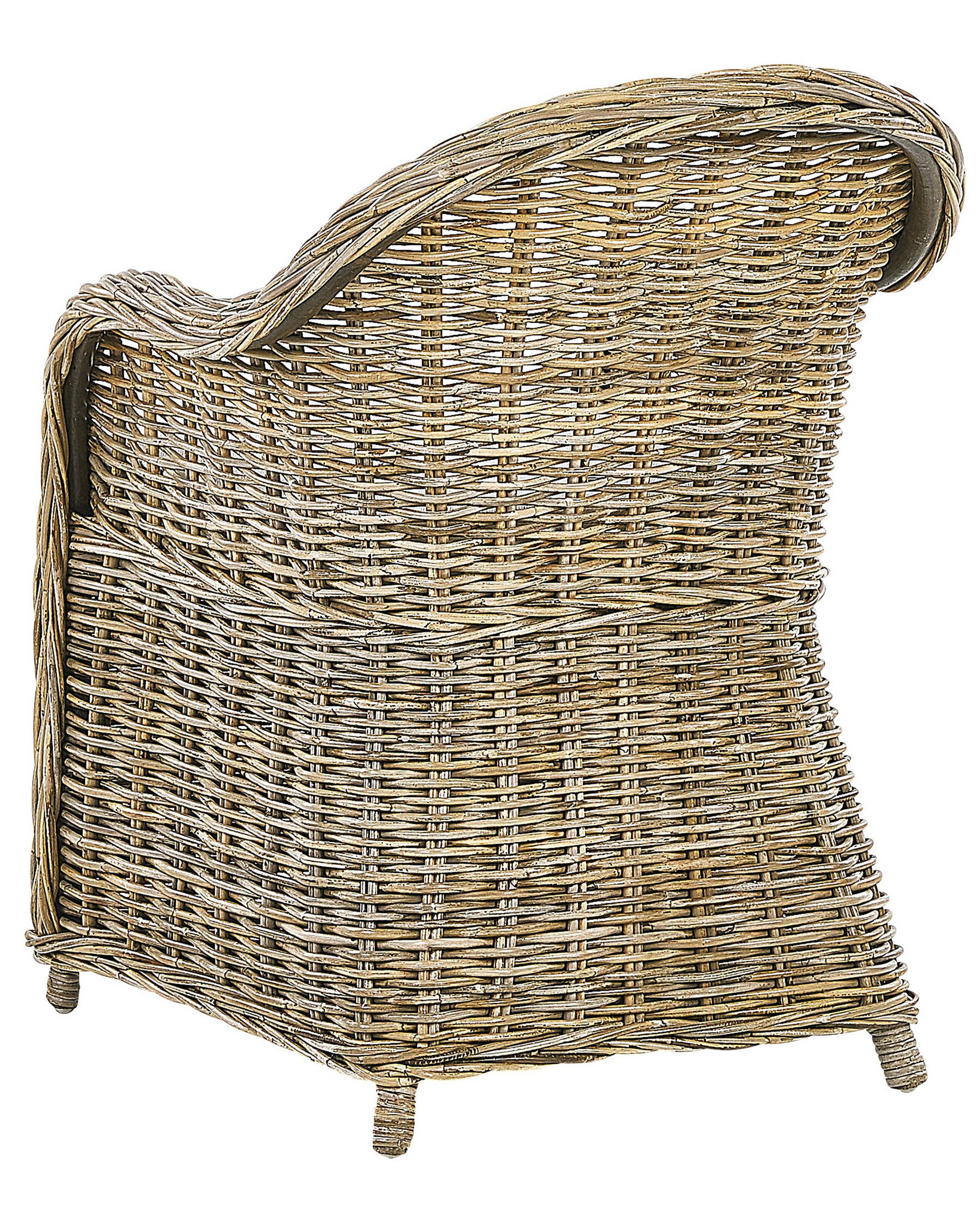 set of 2 garden armchairs with cushions susua rattan natural