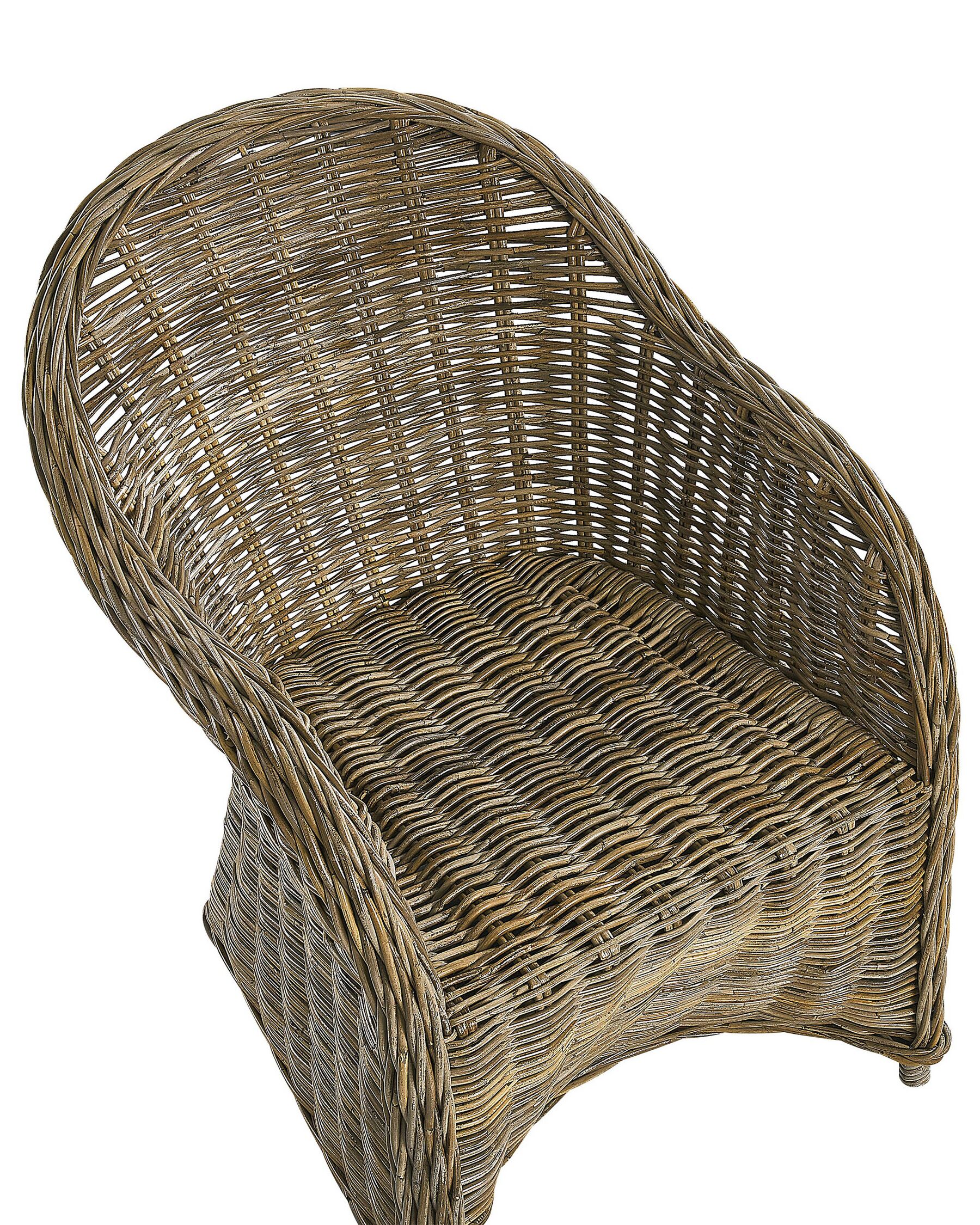 set of 2 garden armchairs with cushions susua rattan natural