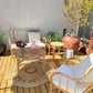 Garden Lounge Set with Table 4 Seater BRINDISI Rattan Natural