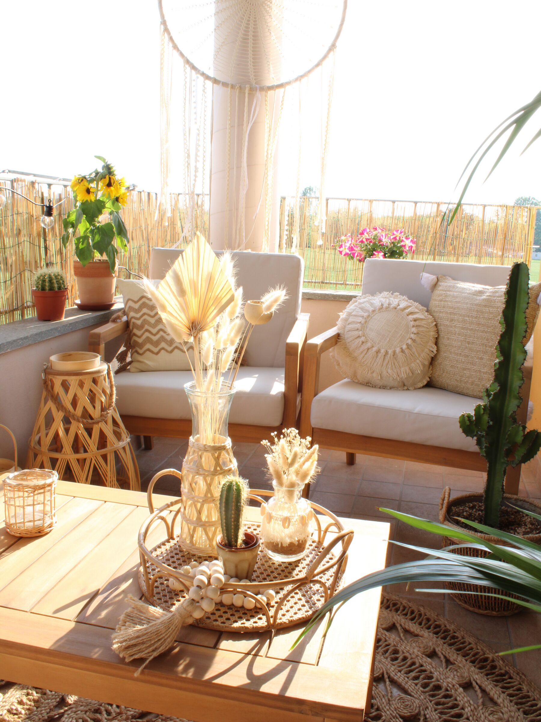 Garden Lounge Set with Table 4 Seater PALLANO Acacia Wood Taupe