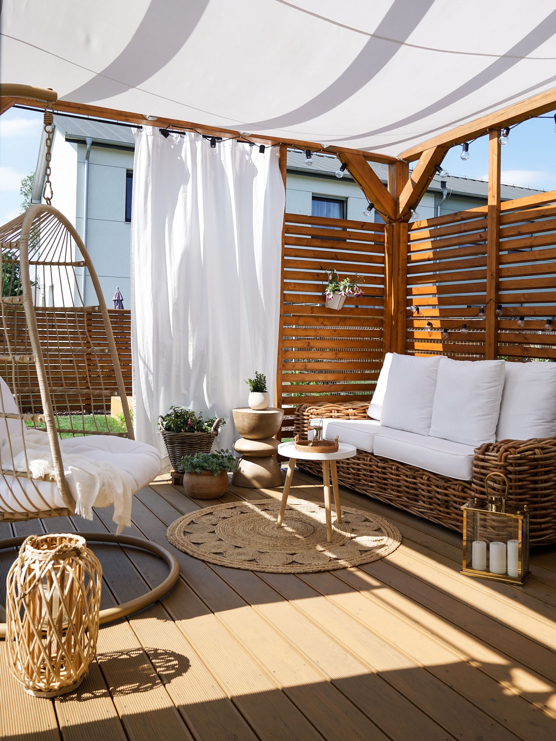 Hanging Chair with Stand ALBA PE Rattan Black