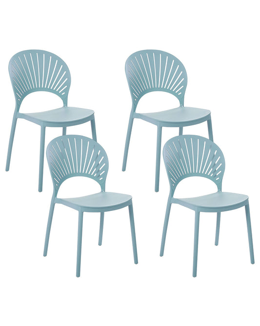 Set of 4 Garden Chairs OSTIA Light Blue