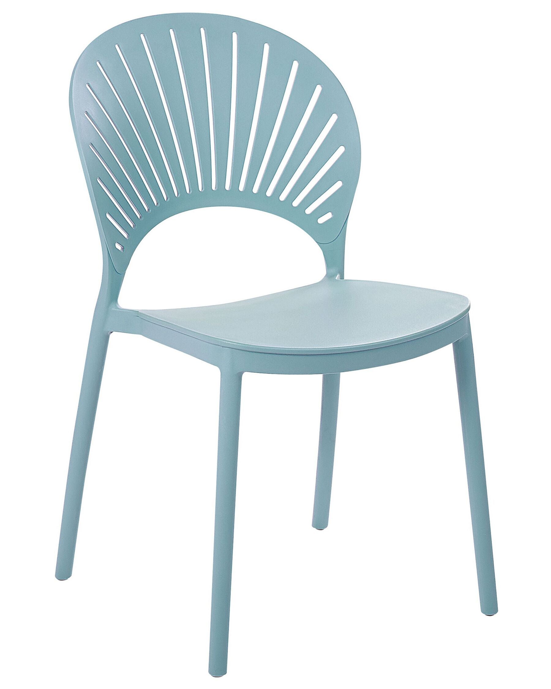 Set of 4 Garden Chairs OSTIA Light Blue