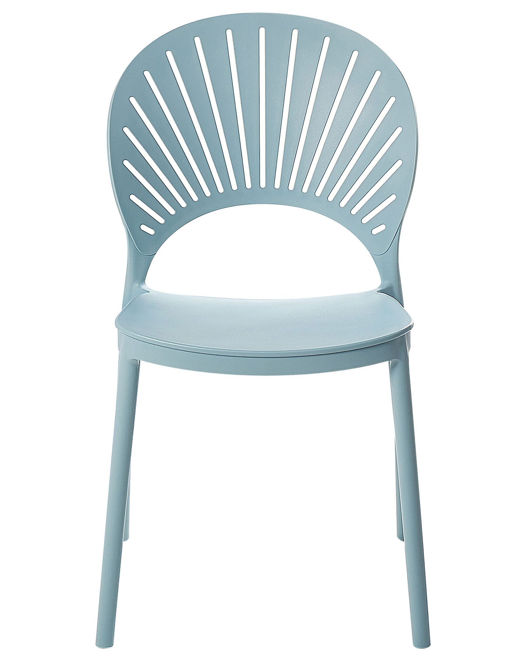 Set of 4 Garden Chairs OSTIA Light Blue