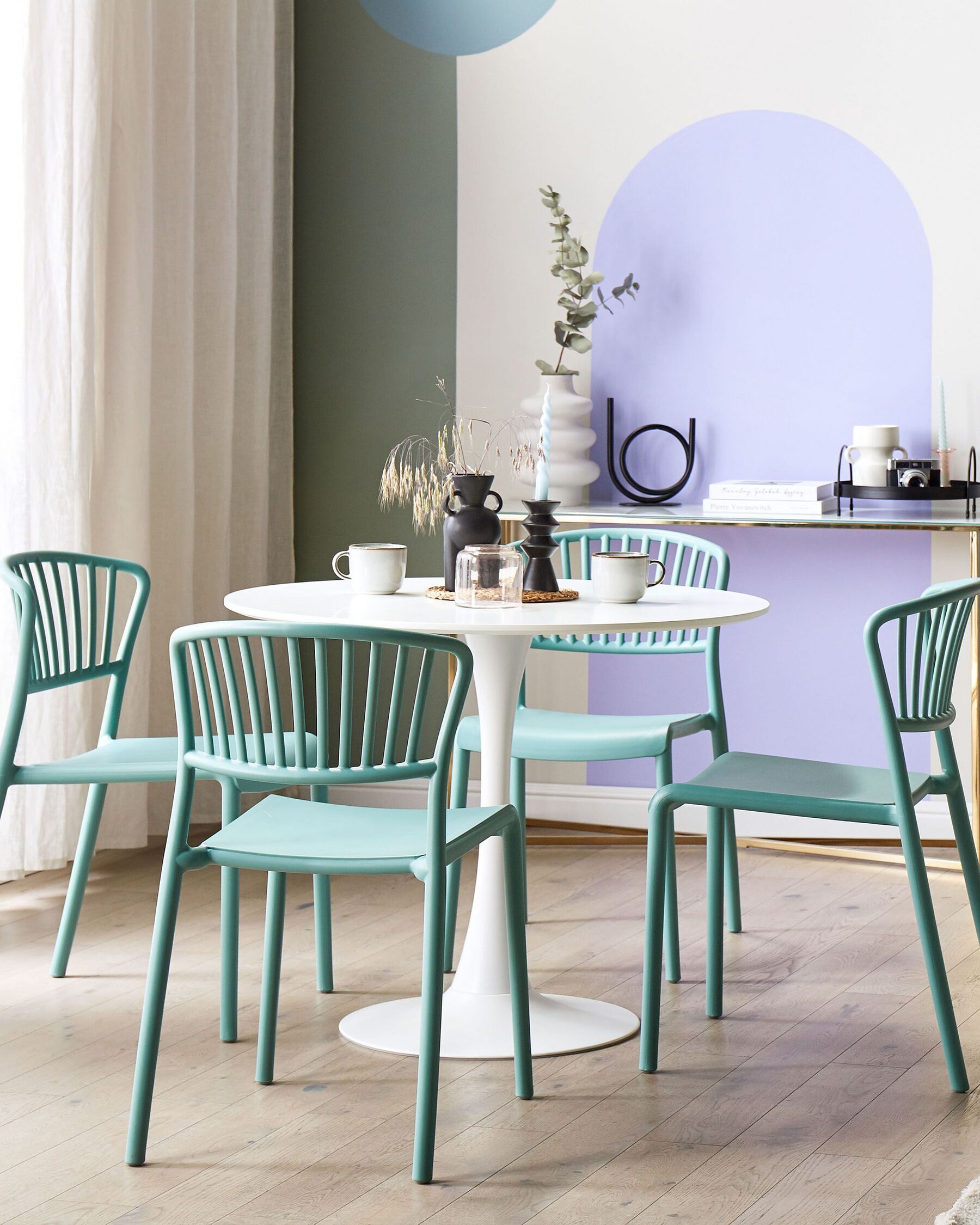 Set of 4 Garden Chairs GELA Mint Green