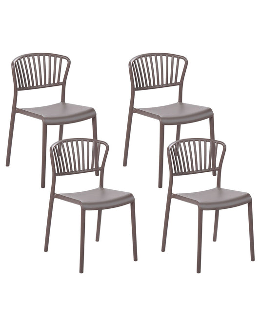 Set of 4 Garden Chairs GELA Taupe
