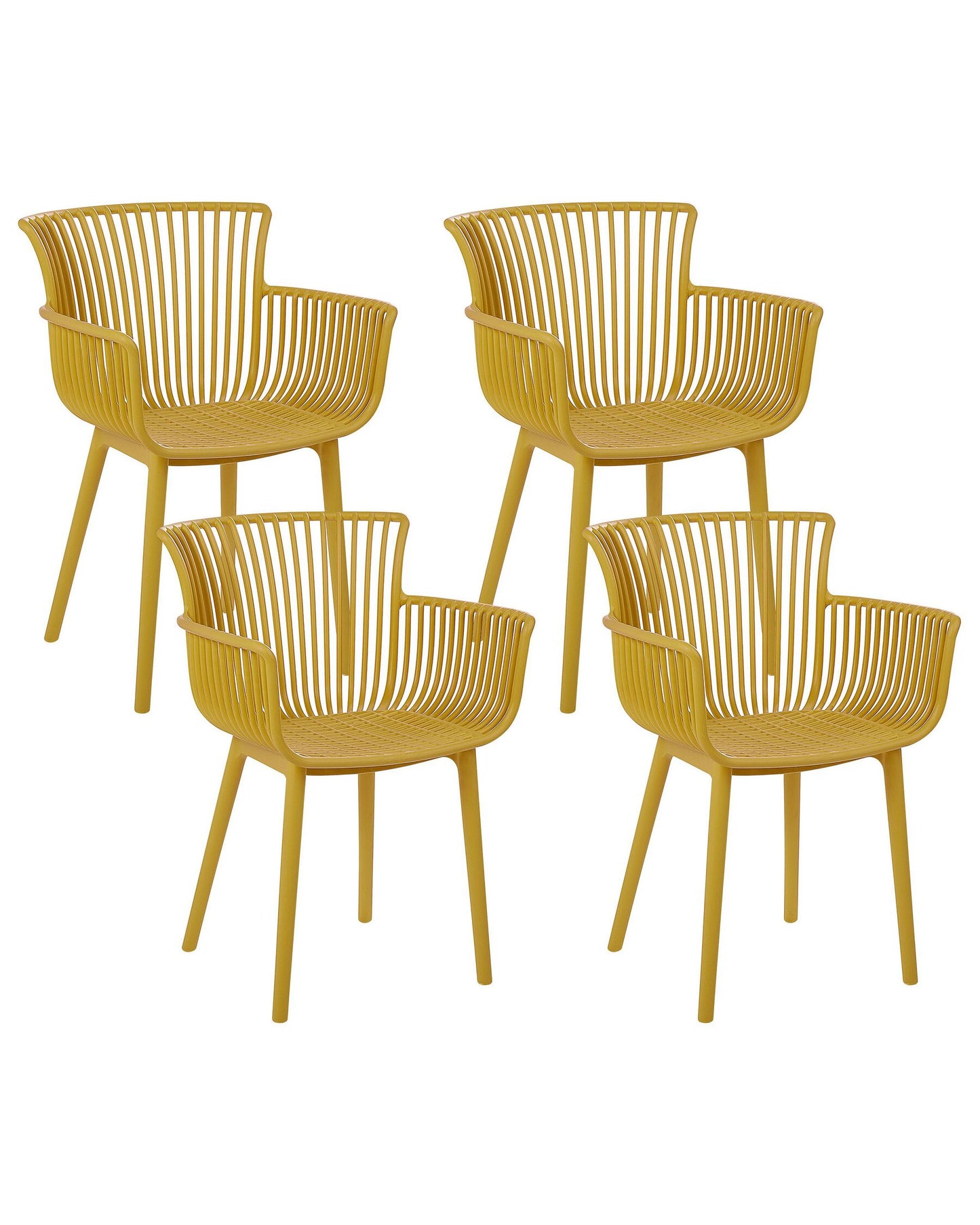 Set of 4 Garden Chairs PESARO Yellow