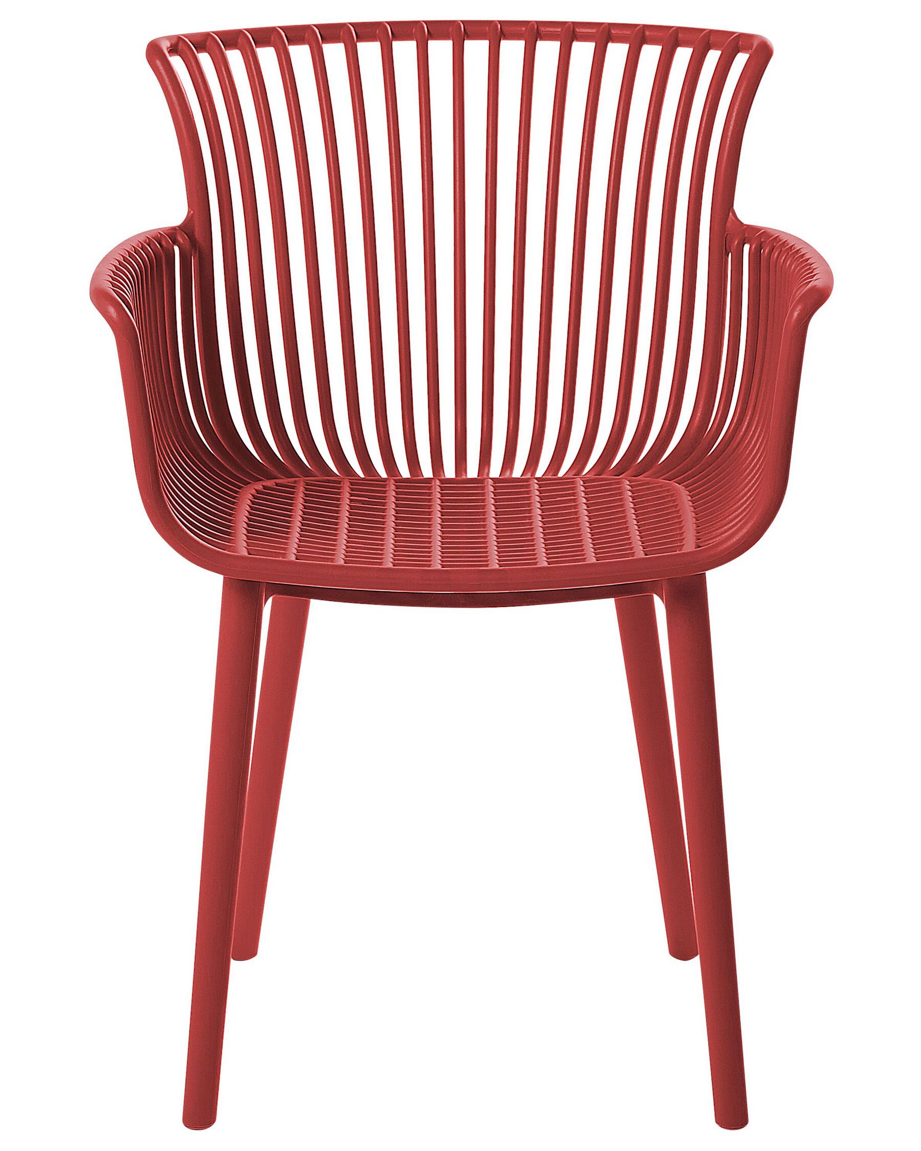 Set of 4 Garden Chairs PESARO Red