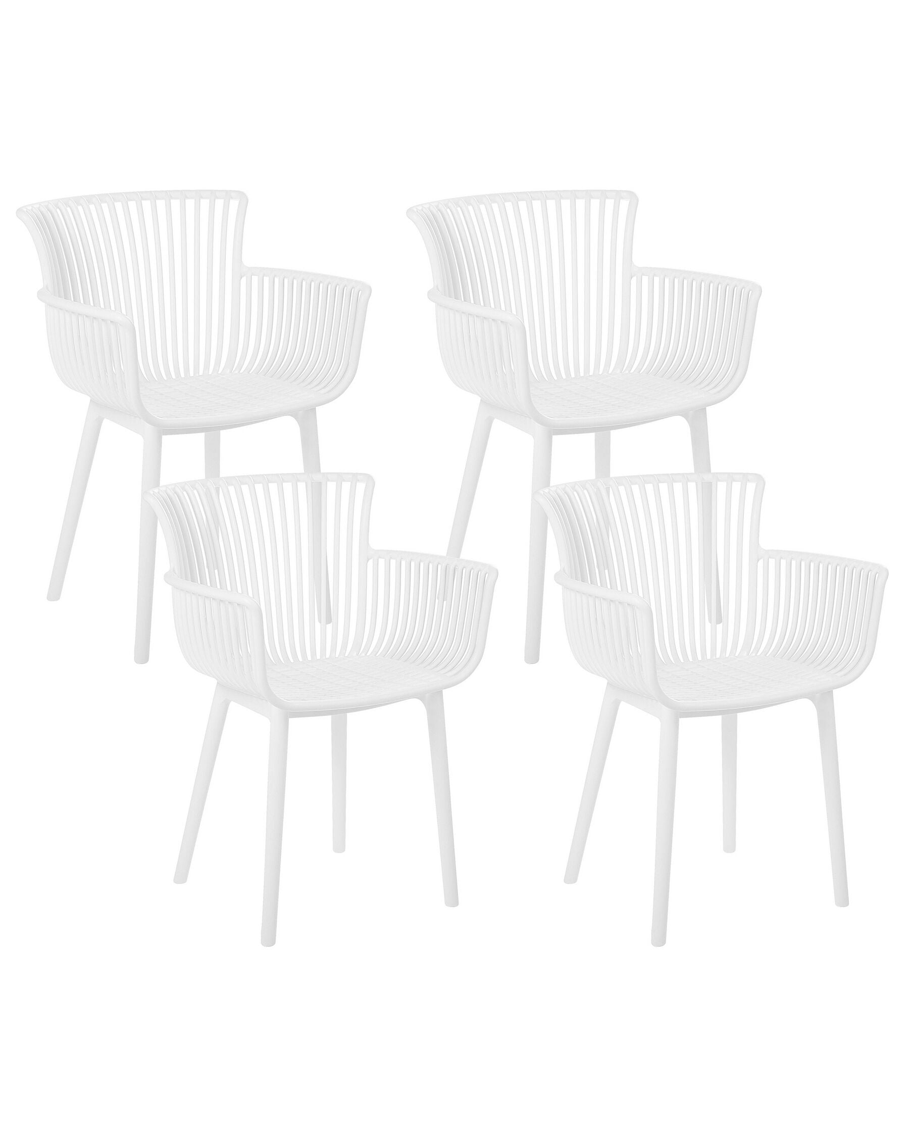 Set of 4 Garden Chairs PESARO White