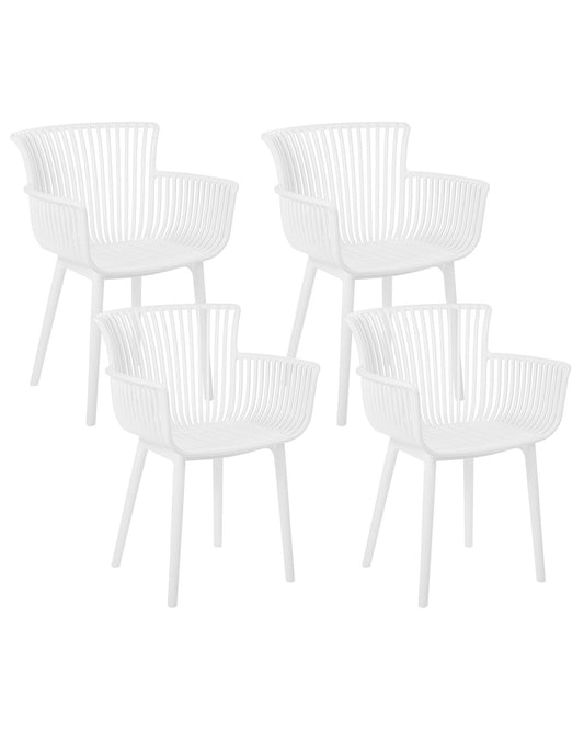 Set of 4 Garden Chairs PESARO White