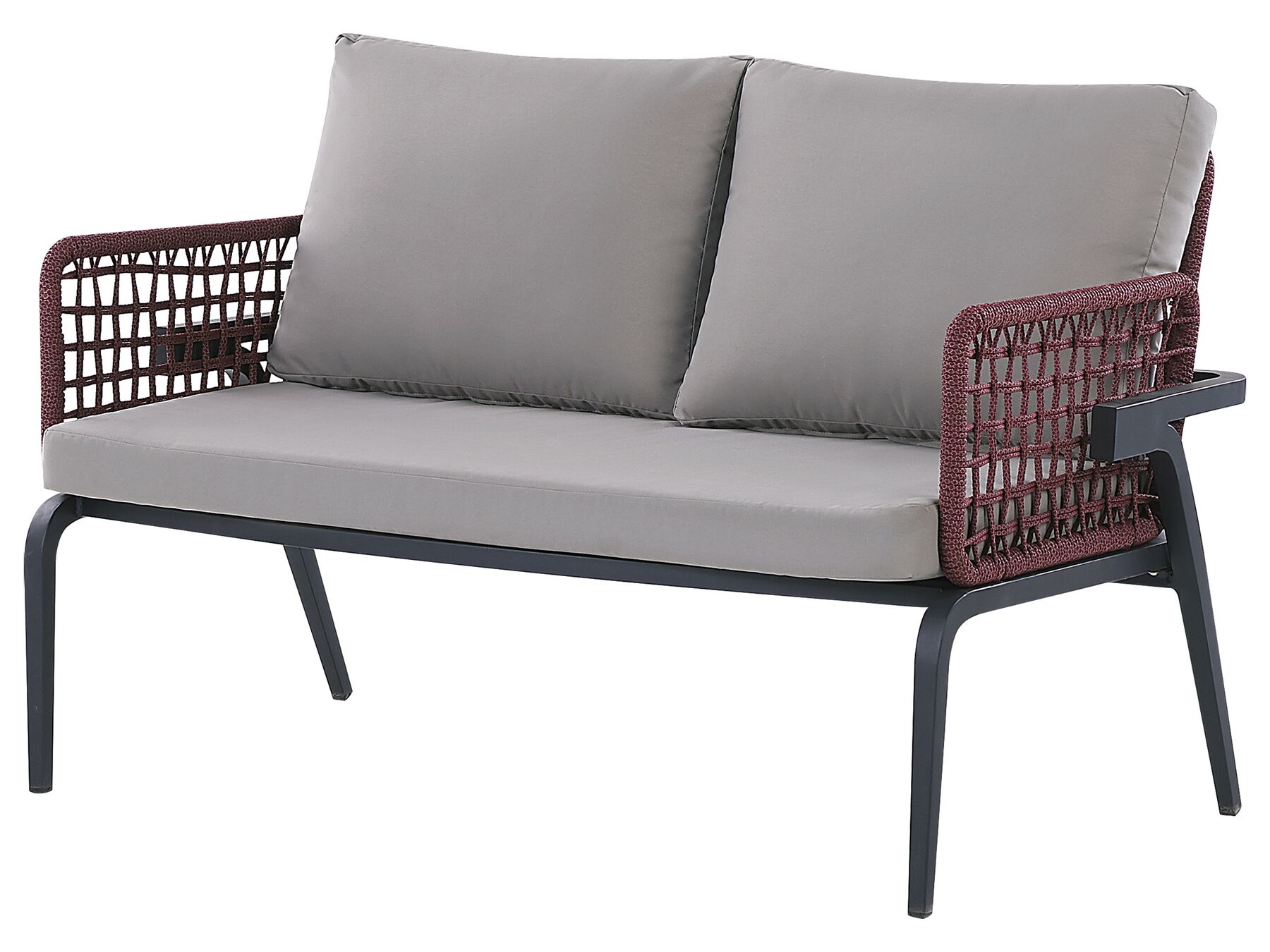 Garden Lounge Set with Table 4 Seater SCIACCA Metal Grey