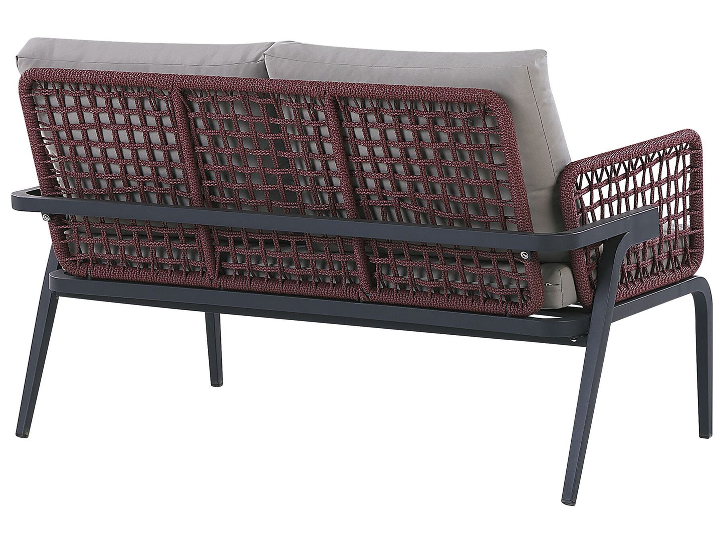 Garden Lounge Set with Table 4 Seater SCIACCA Metal Grey