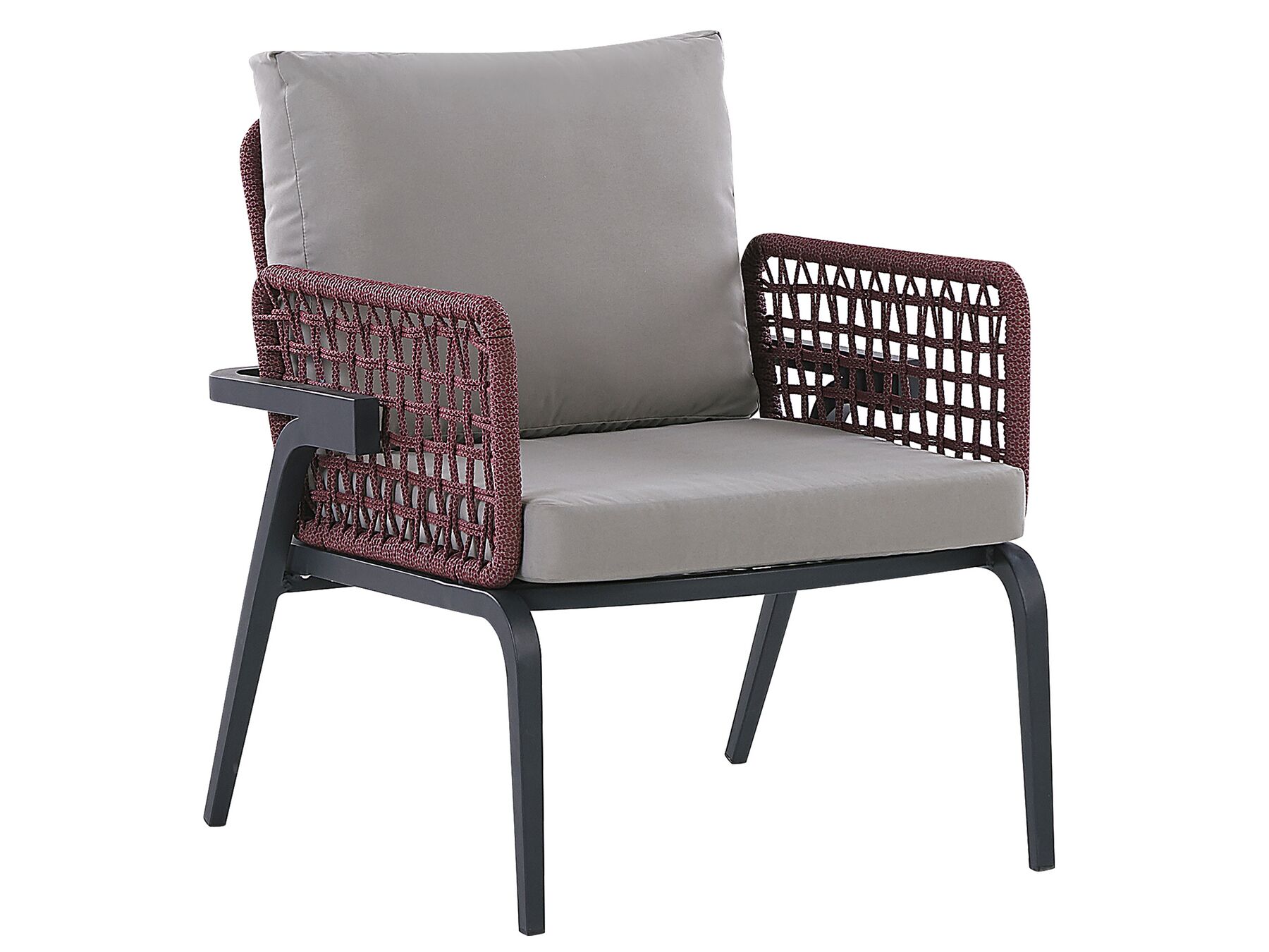 Garden Lounge Set with Table 4 Seater SCIACCA Metal Grey