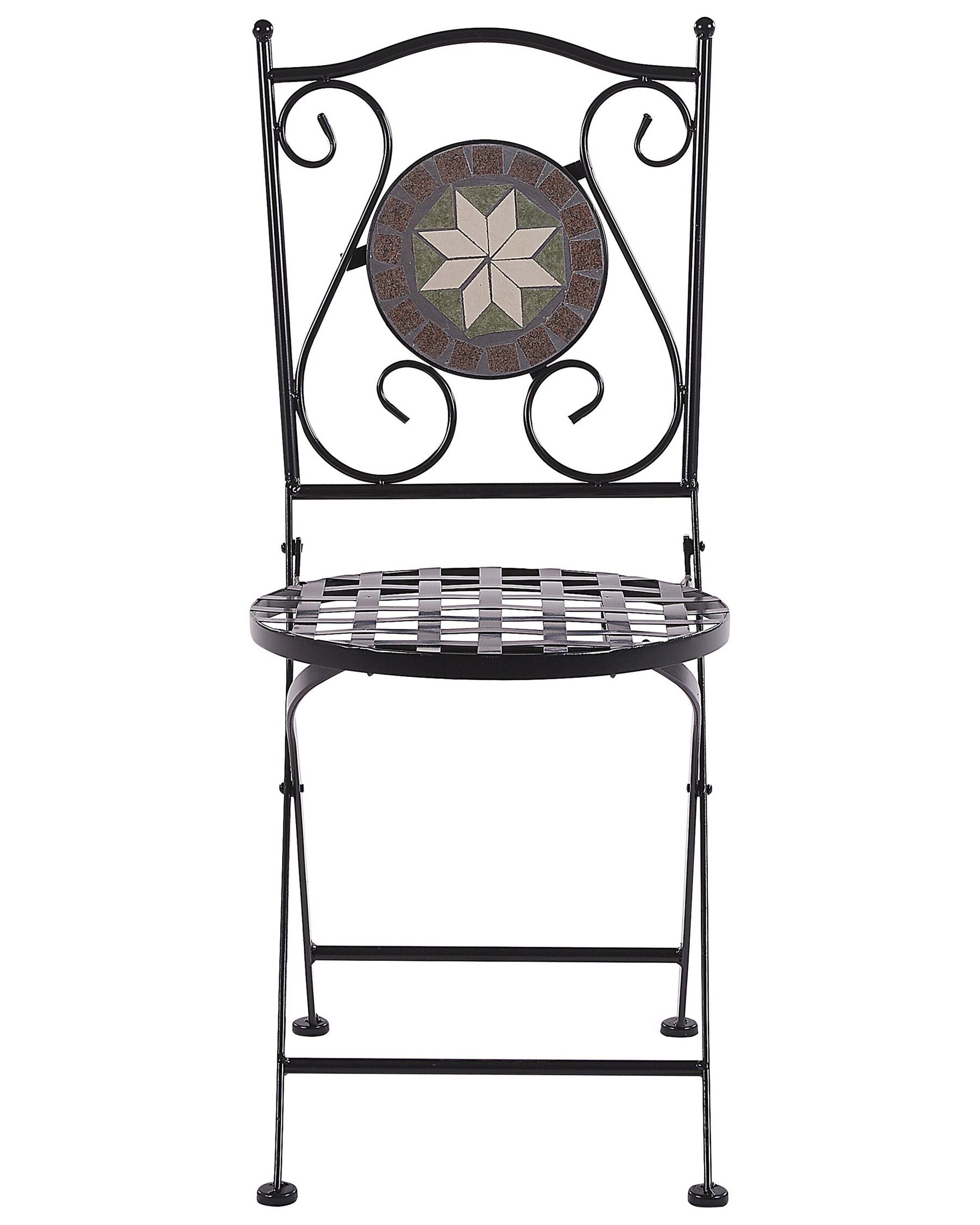 Set of 2 Garden Chairs CARIATI Metal Black