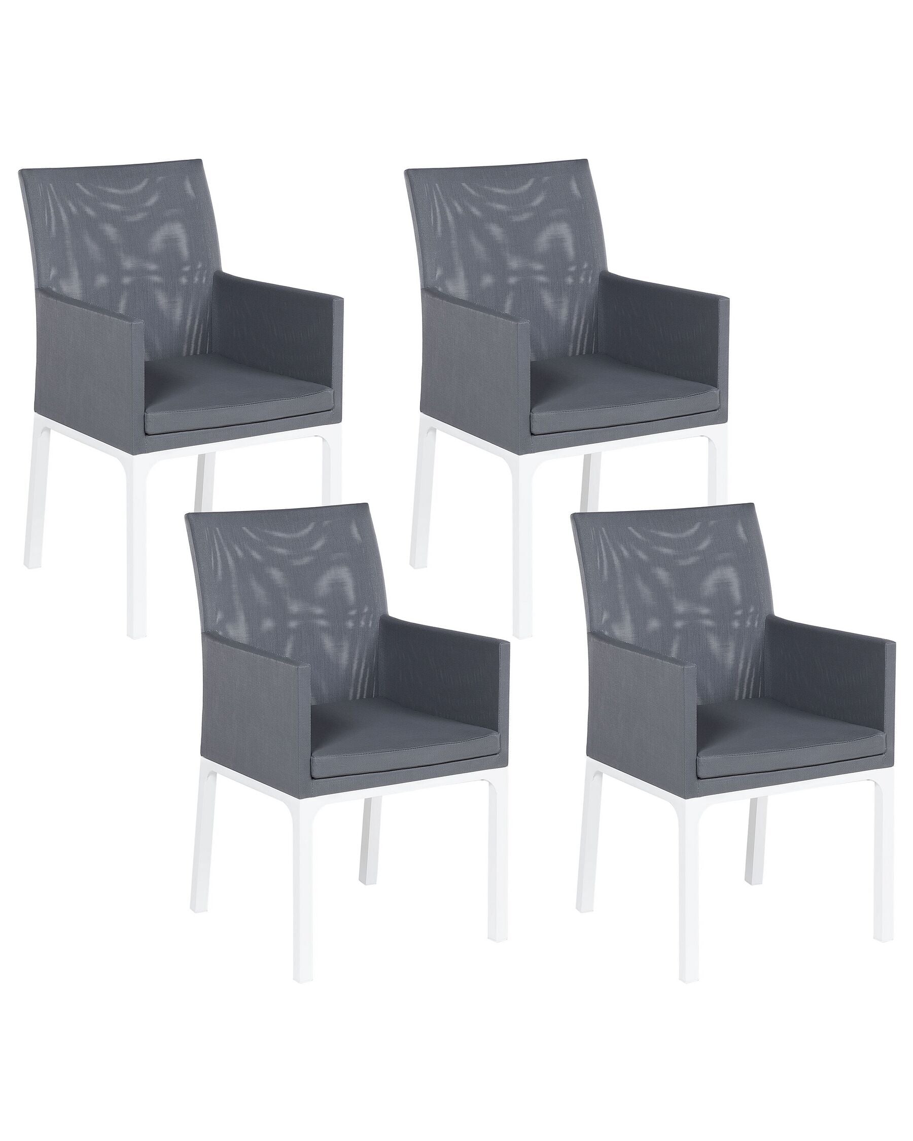 Set of 4 Garden Chairs BACOLI Fabric Dark Grey