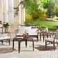 Garden Lounge Set with Table 4 Seater BRINDISI Rattan Dark Brown