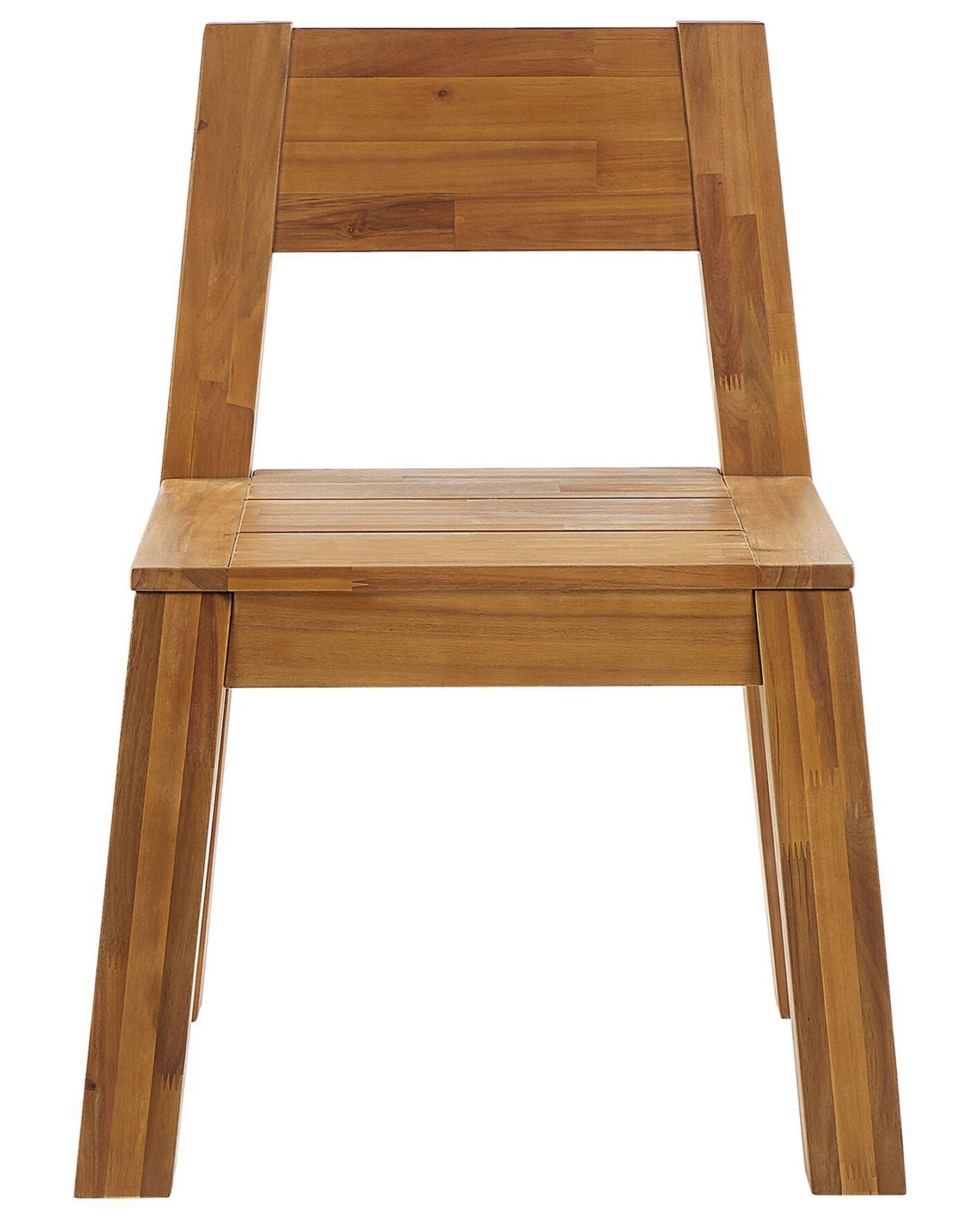 Set of 2 Garden Chairs LIVORNO Acacia Wood Brown
