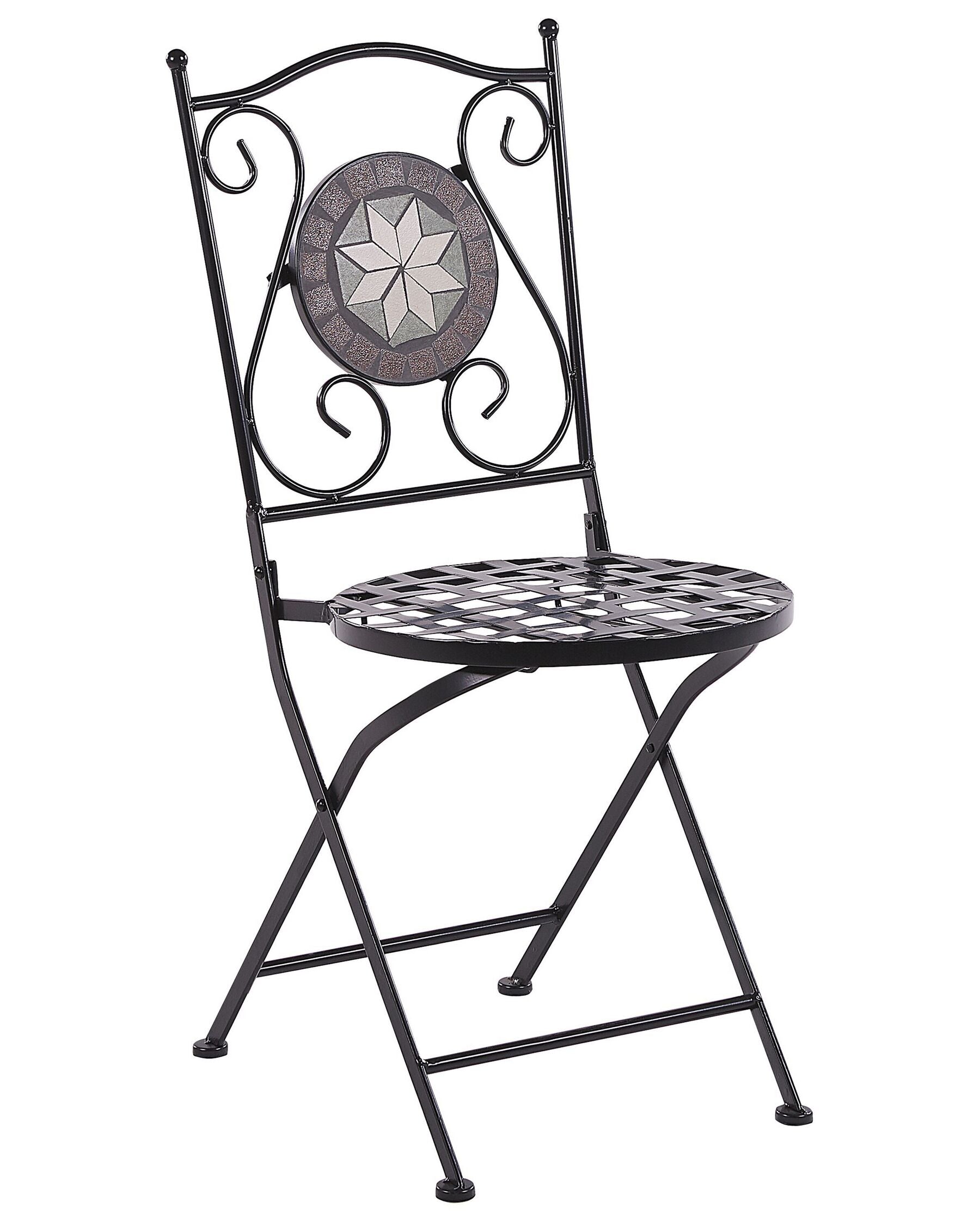Set of 2 Garden Chairs CARIATI Metal Black