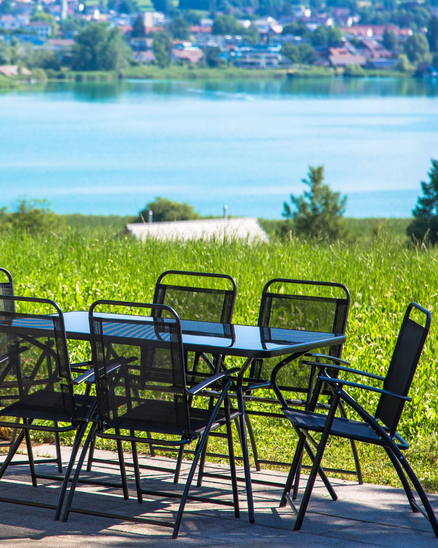 Set of 6 Garden Chairs LIVO Metal Black