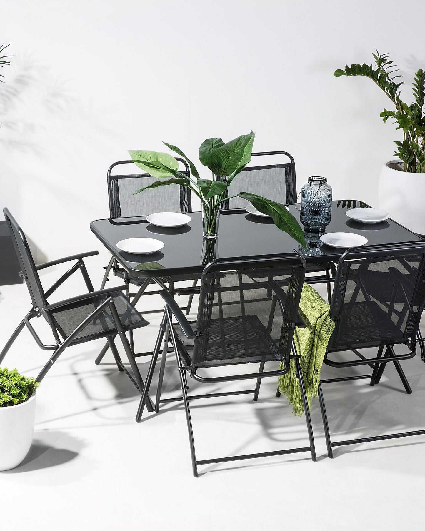 Set of 6 Garden Chairs LIVO Metal Black