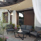 Garden Lounge Set with Table 4 Seater DELIA Metal Grey