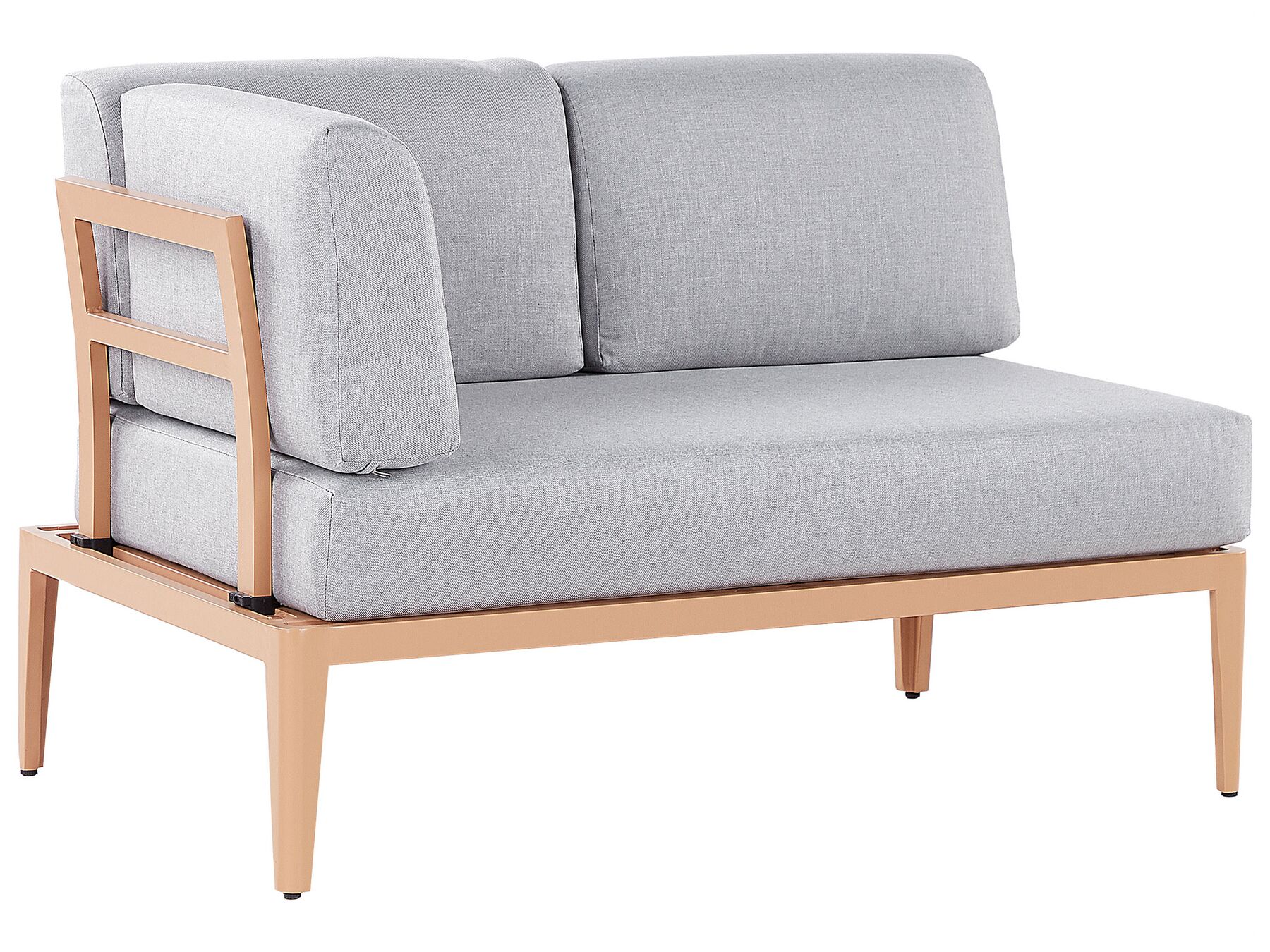 Garden Corner Sofa with Table 6 Seater RIMA III Left Hand Modular Metal Grey