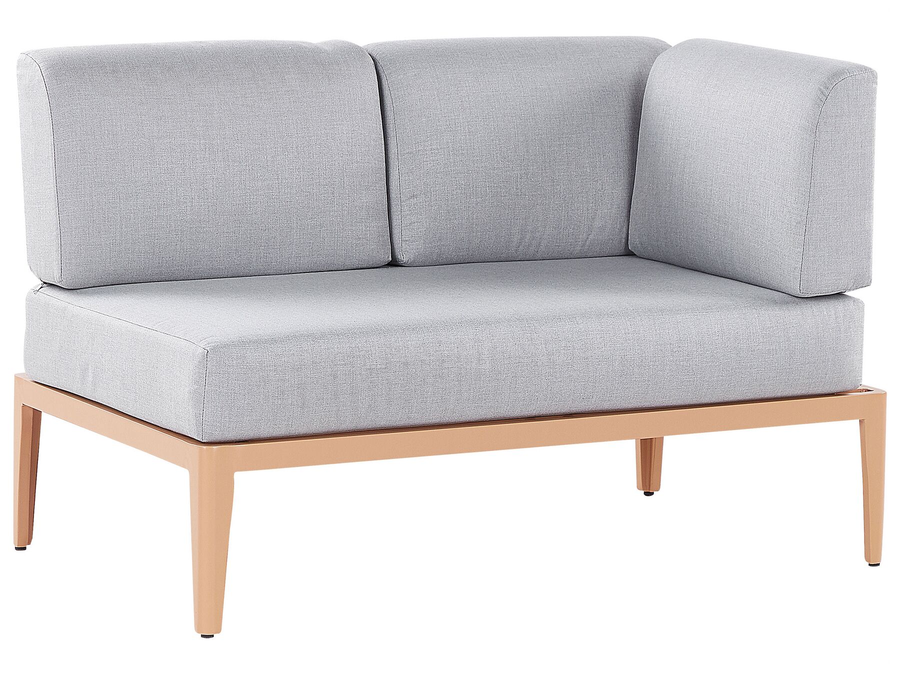 Garden Corner Sofa with Table 6 Seater RIMA III Left Hand Modular Metal Grey
