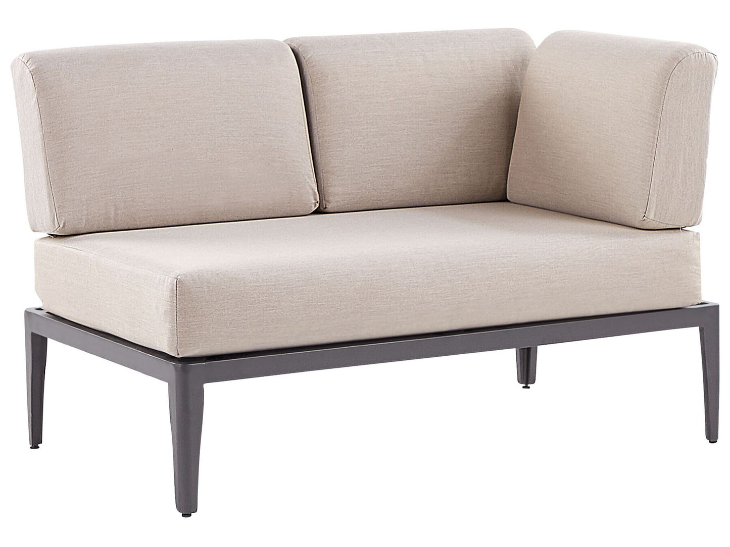 Garden Corner Sofa with Table 6 Seater RIMA III Left Hand Modular Metal Beige