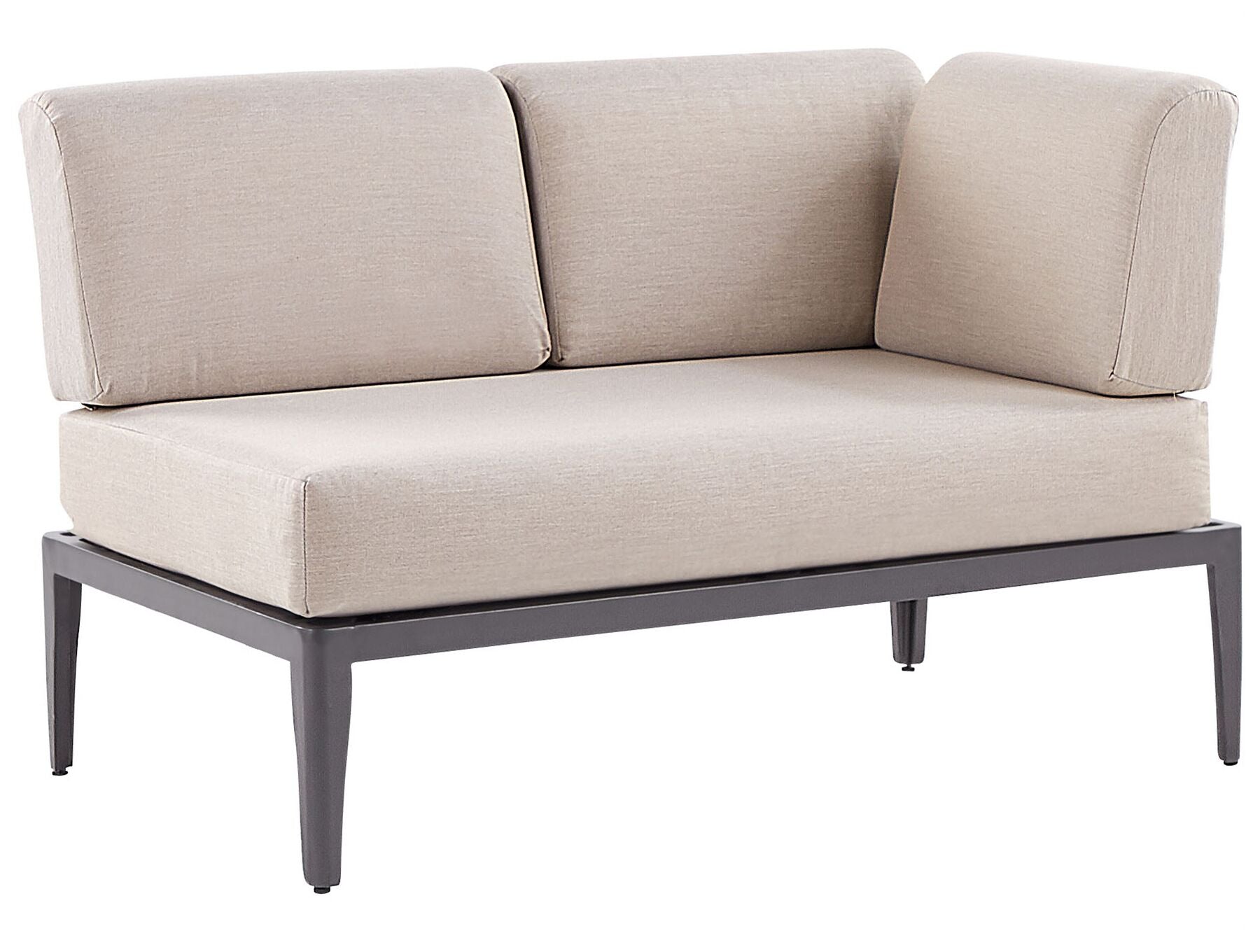Garden Corner Sofa with Table 6 Seater RIMA III Left Hand Modular Metal Beige