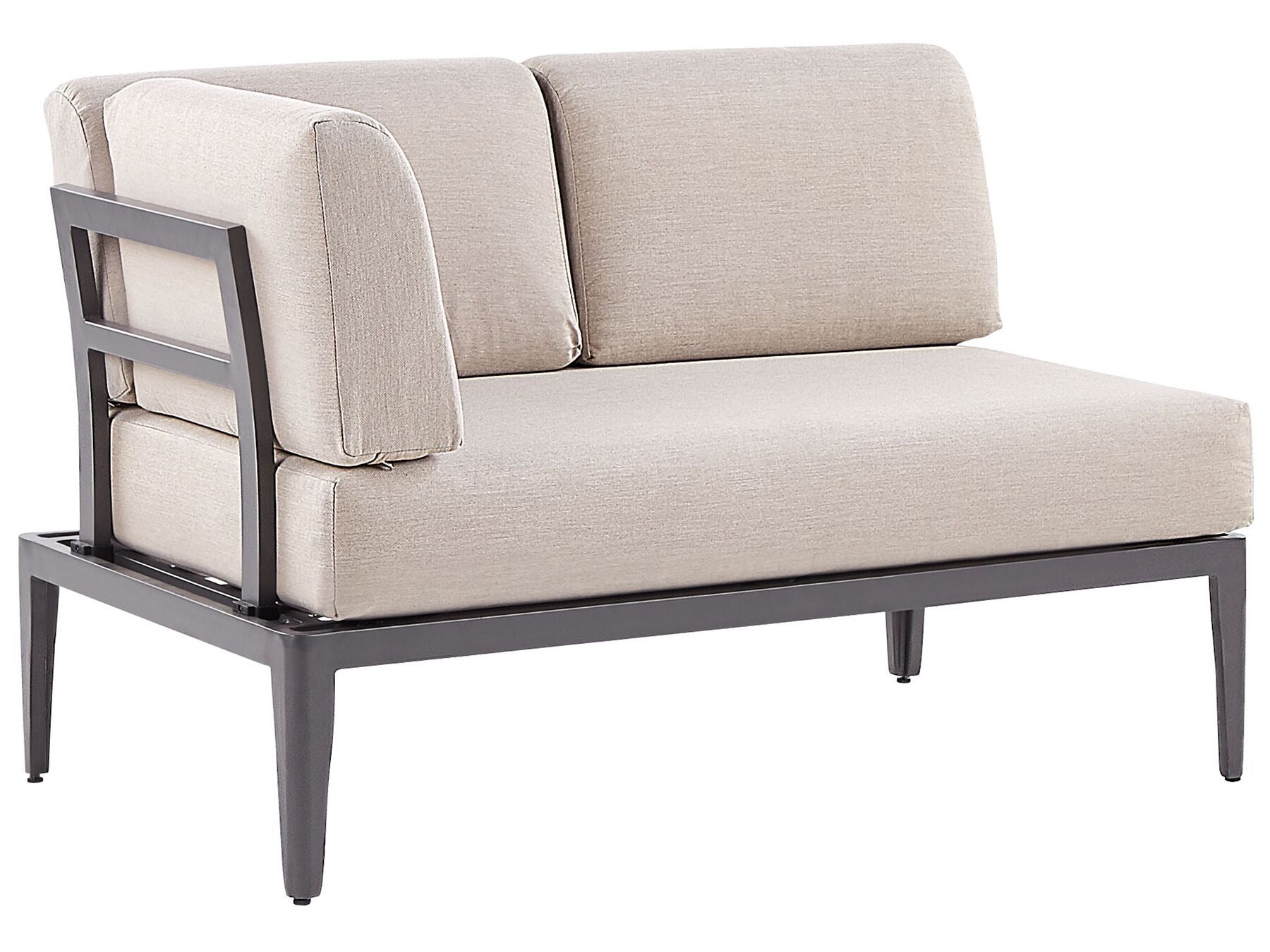 Garden Corner Sofa with Table 6 Seater RIMA III Left Hand Modular Metal Beige